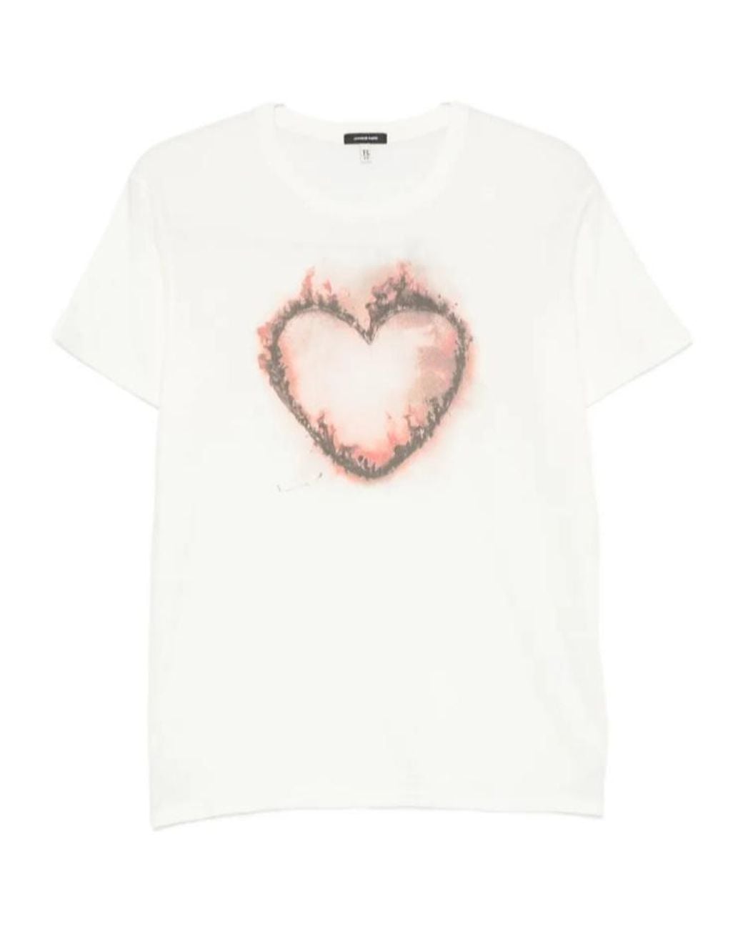 R13 White Heart-Print T-Shirt for men