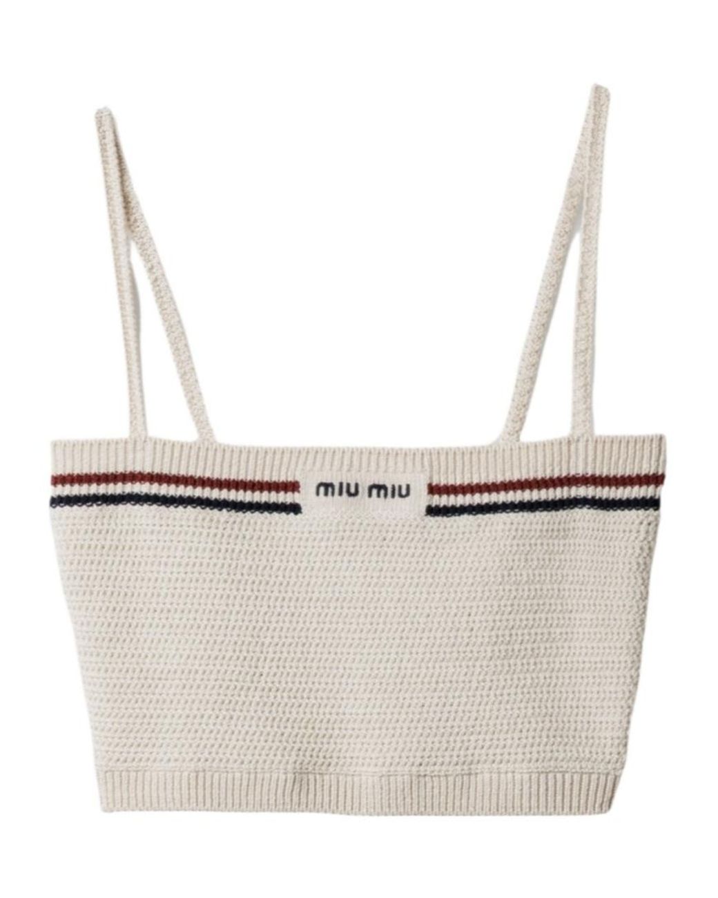 Miu Miu White Crochet Cropped Top