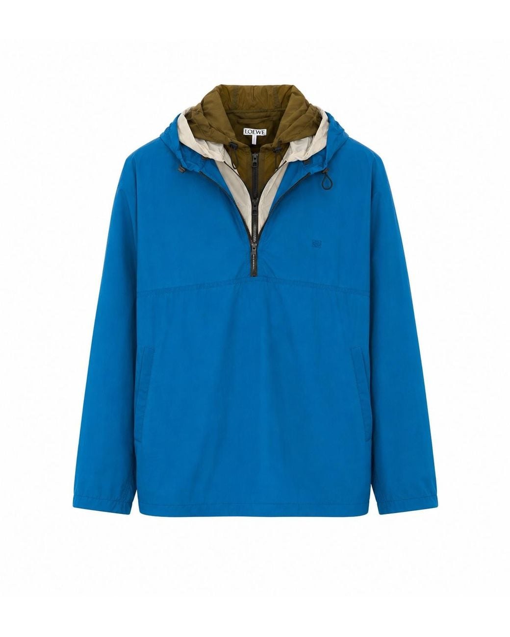 Loewe Blue Anorak Jacket With Mini Logo And Technical Shell for men