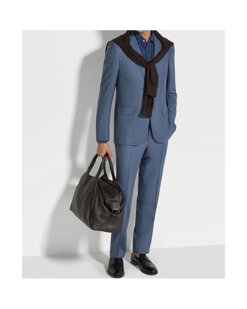 Zegna Blue Single-Breasted Suit for men