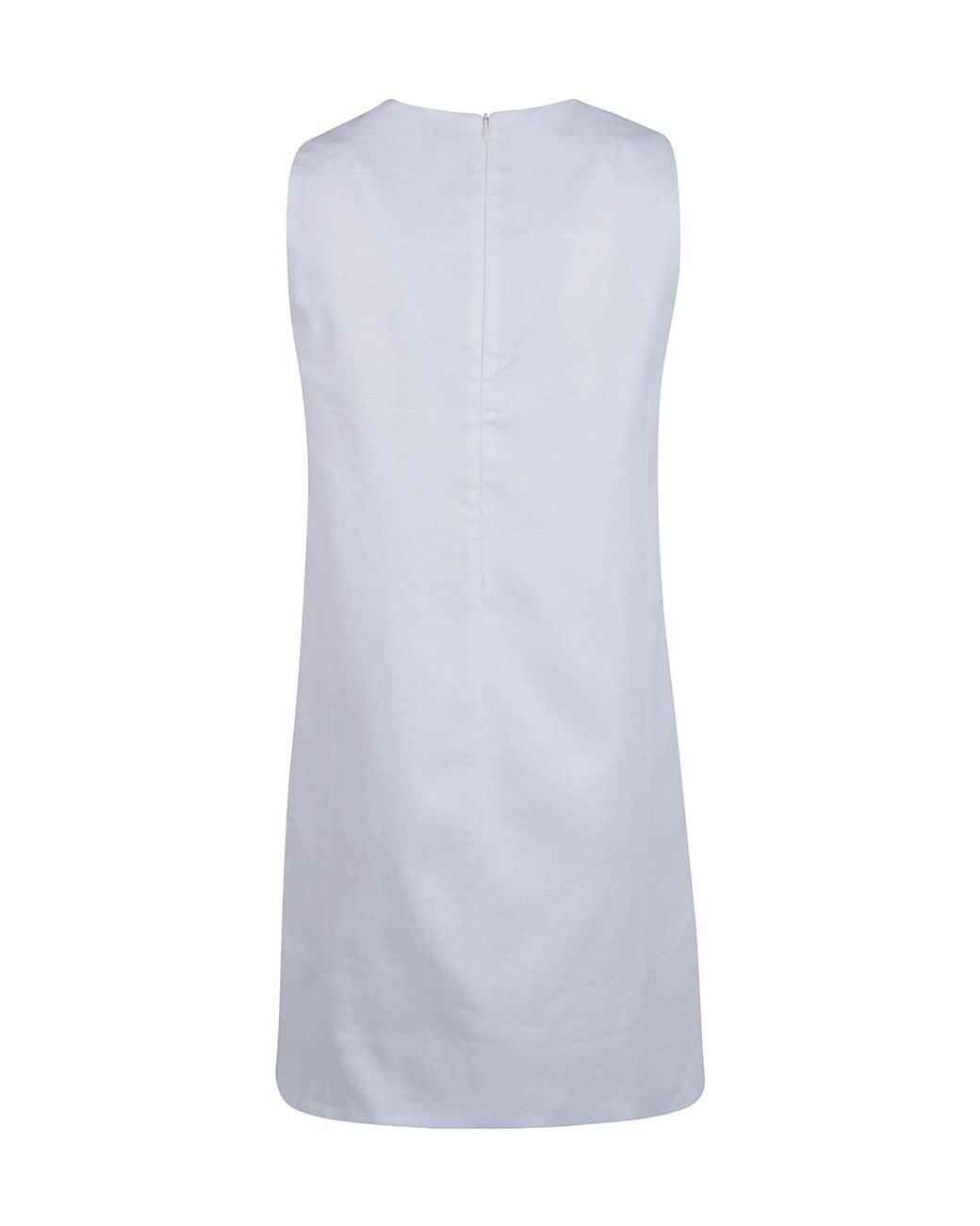 Semicouture White Round-Neck Dress