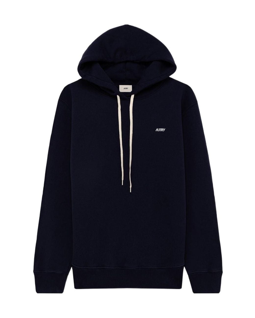 Autry Blue Logo-Embroidered Drawstring Hoodie for men