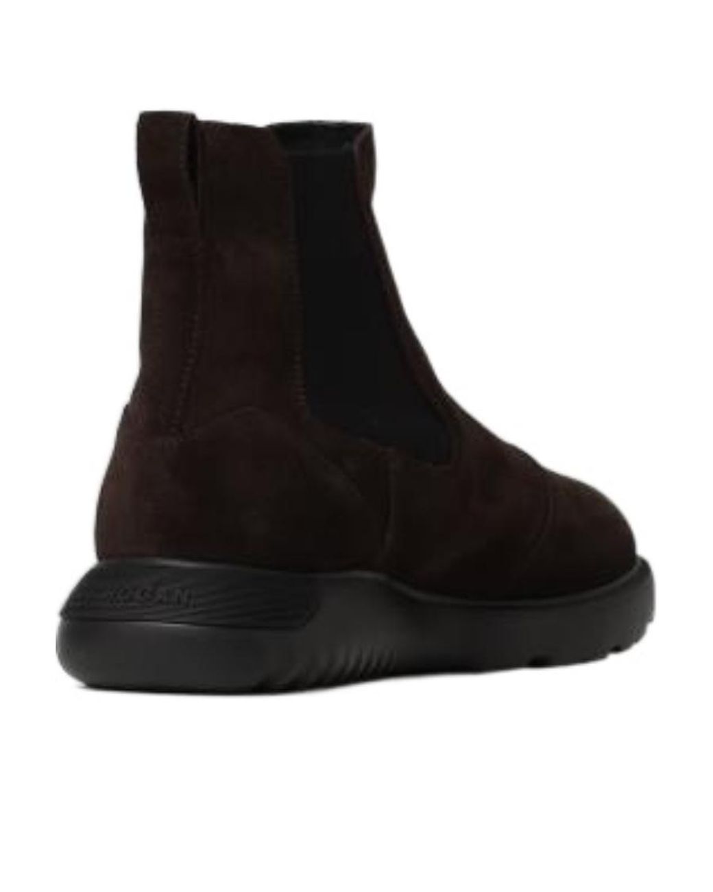 Hogan Black Round Toe Ankle Boots for men