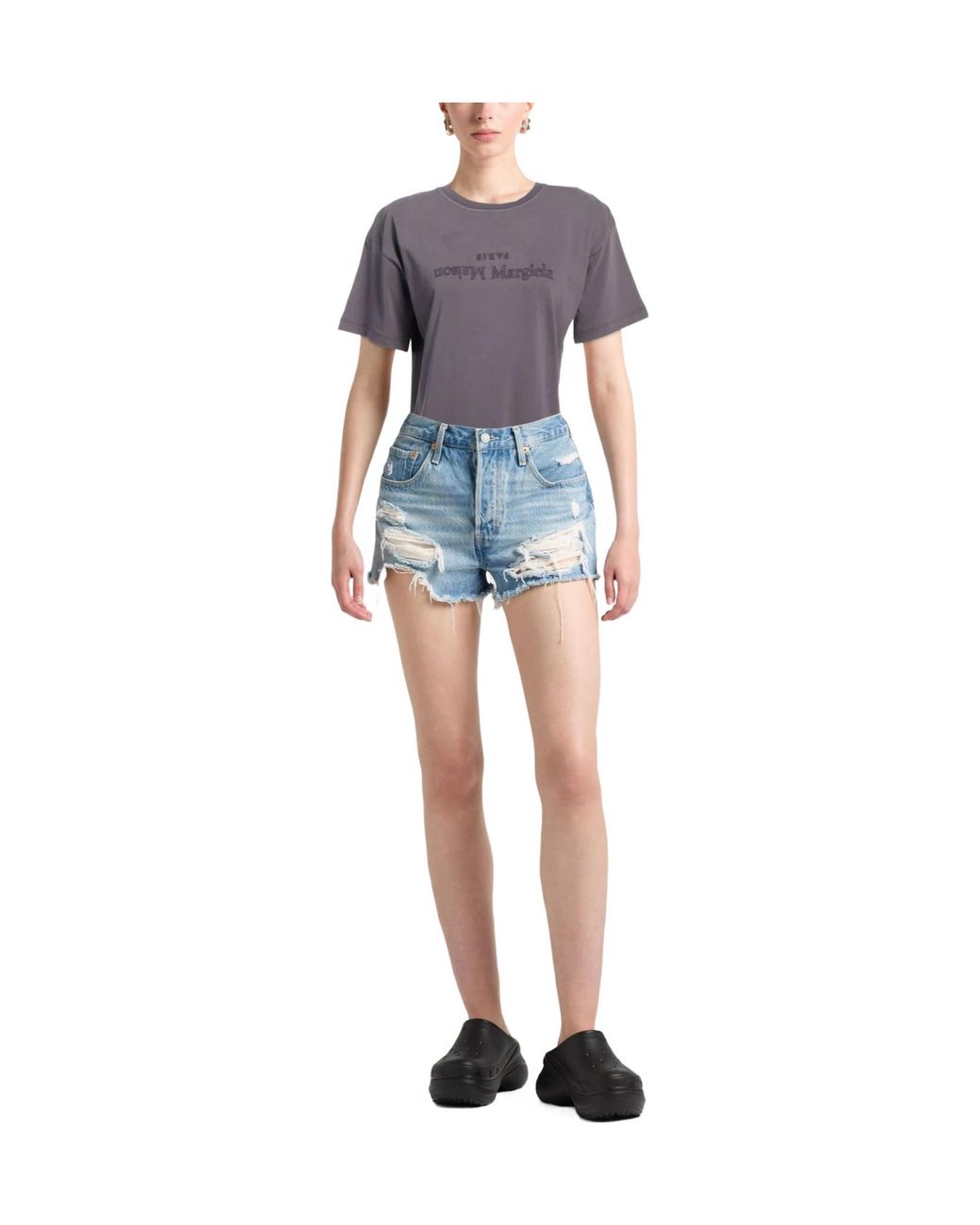 Maison Margiela Purple Solid Color T-Shirt
