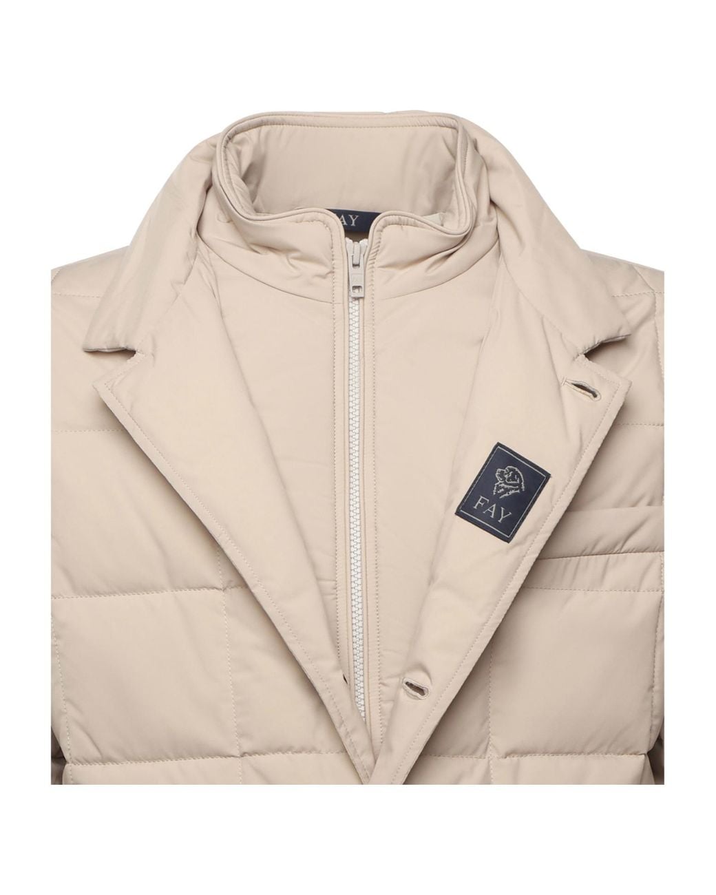 Fay Natural Quilted Zip-Closure Coat for men
