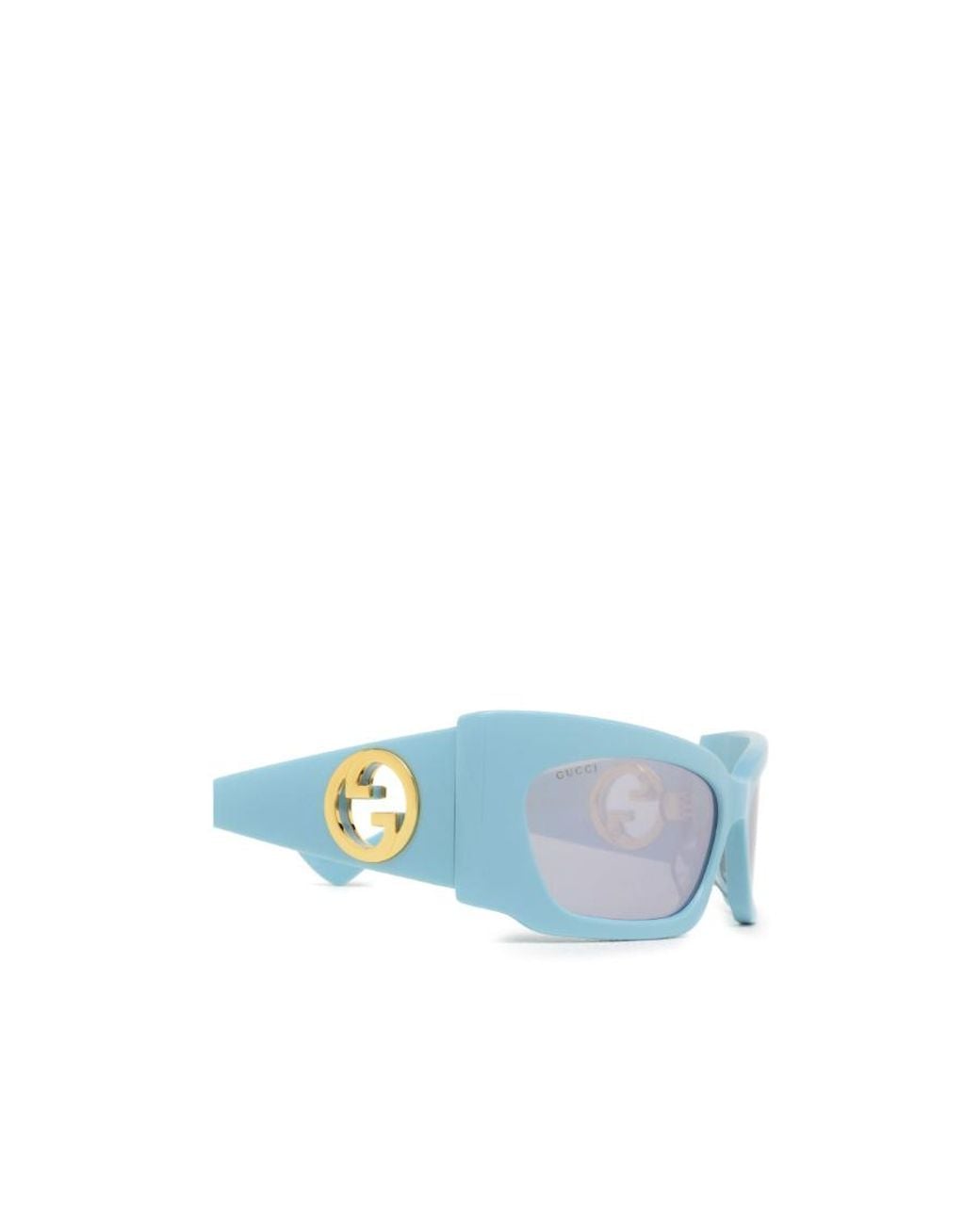 Gucci Blue Eyewear Geometric Frame Sunglasses