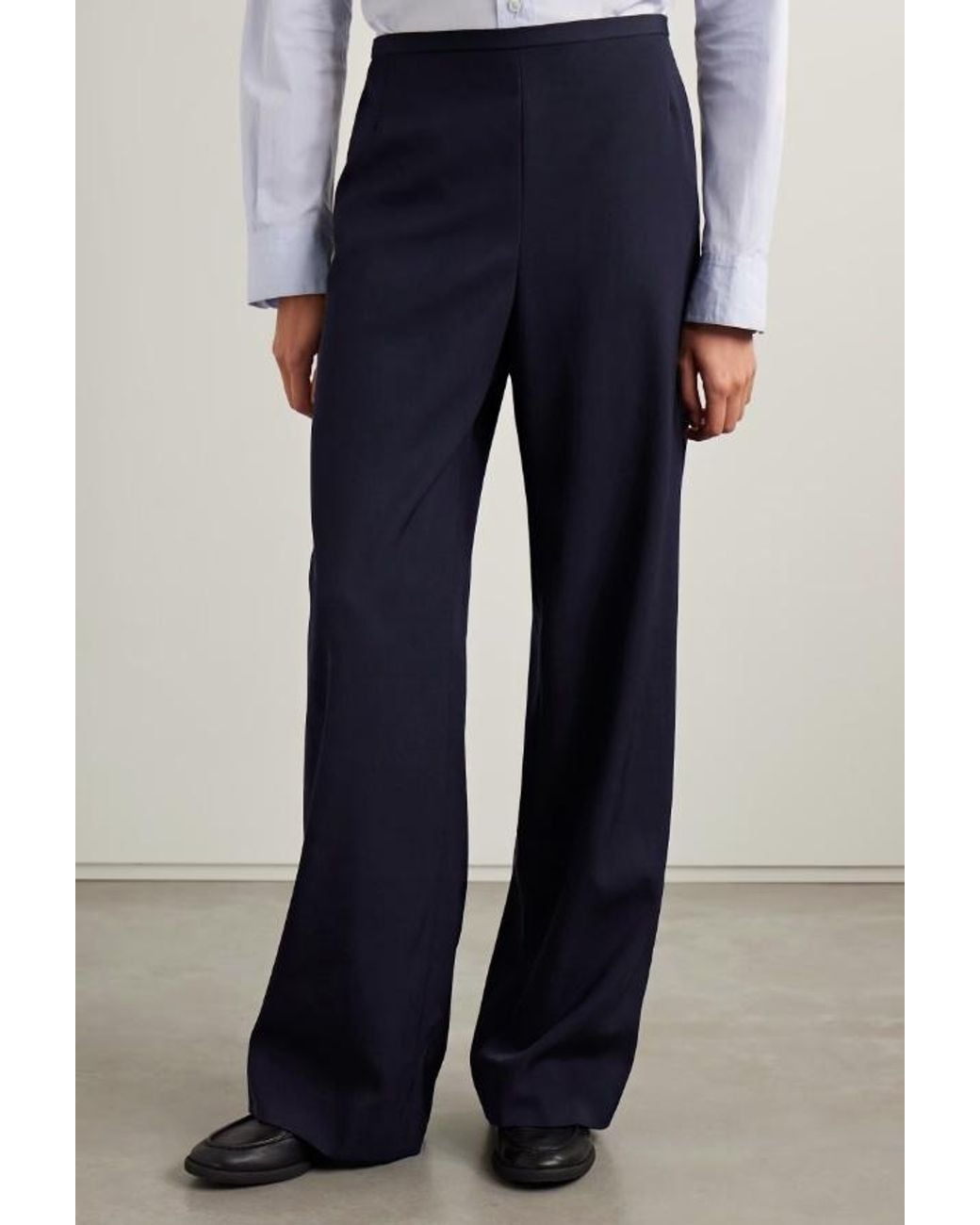 The Row Blue Wide-Leg Casual Pants