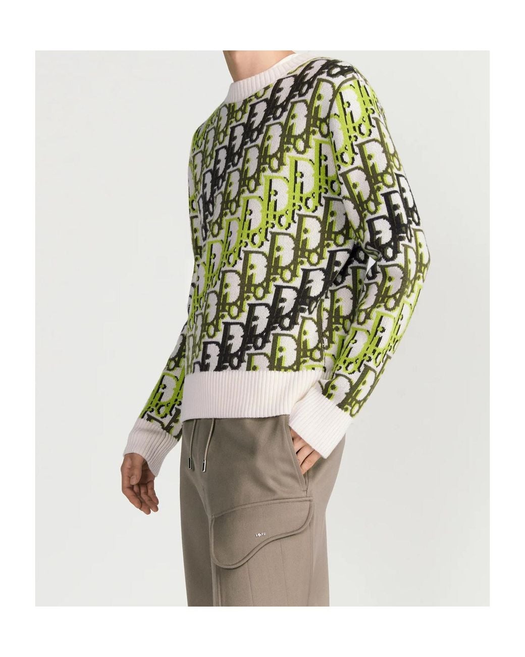 Dior Oblique Sweater in Green for Men | Lyst