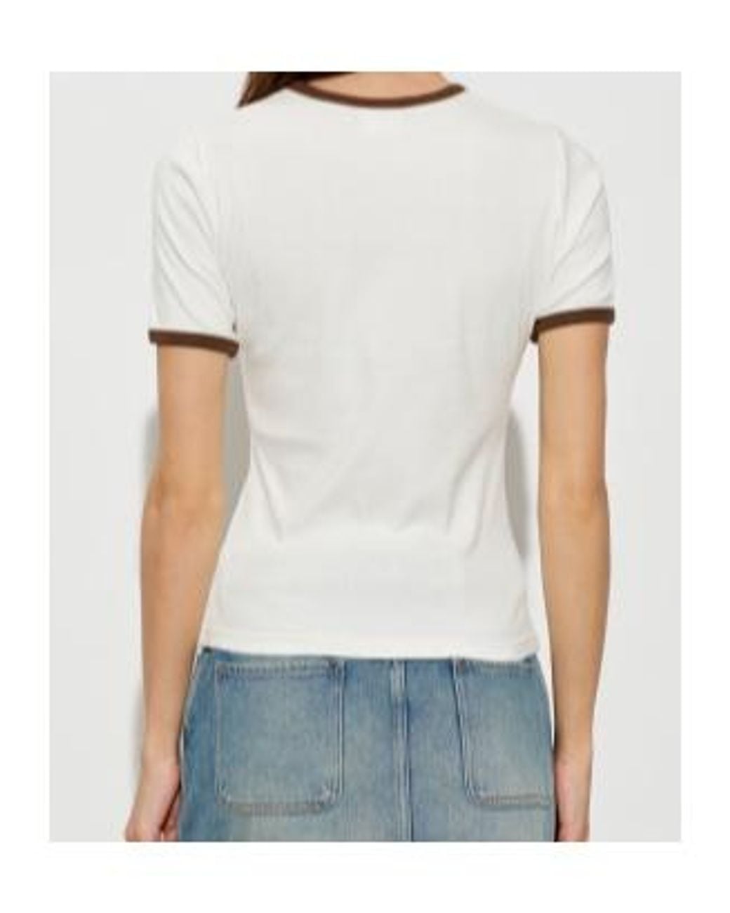 Courreges White Courrèges Contrast Trim Logo T-Shirt