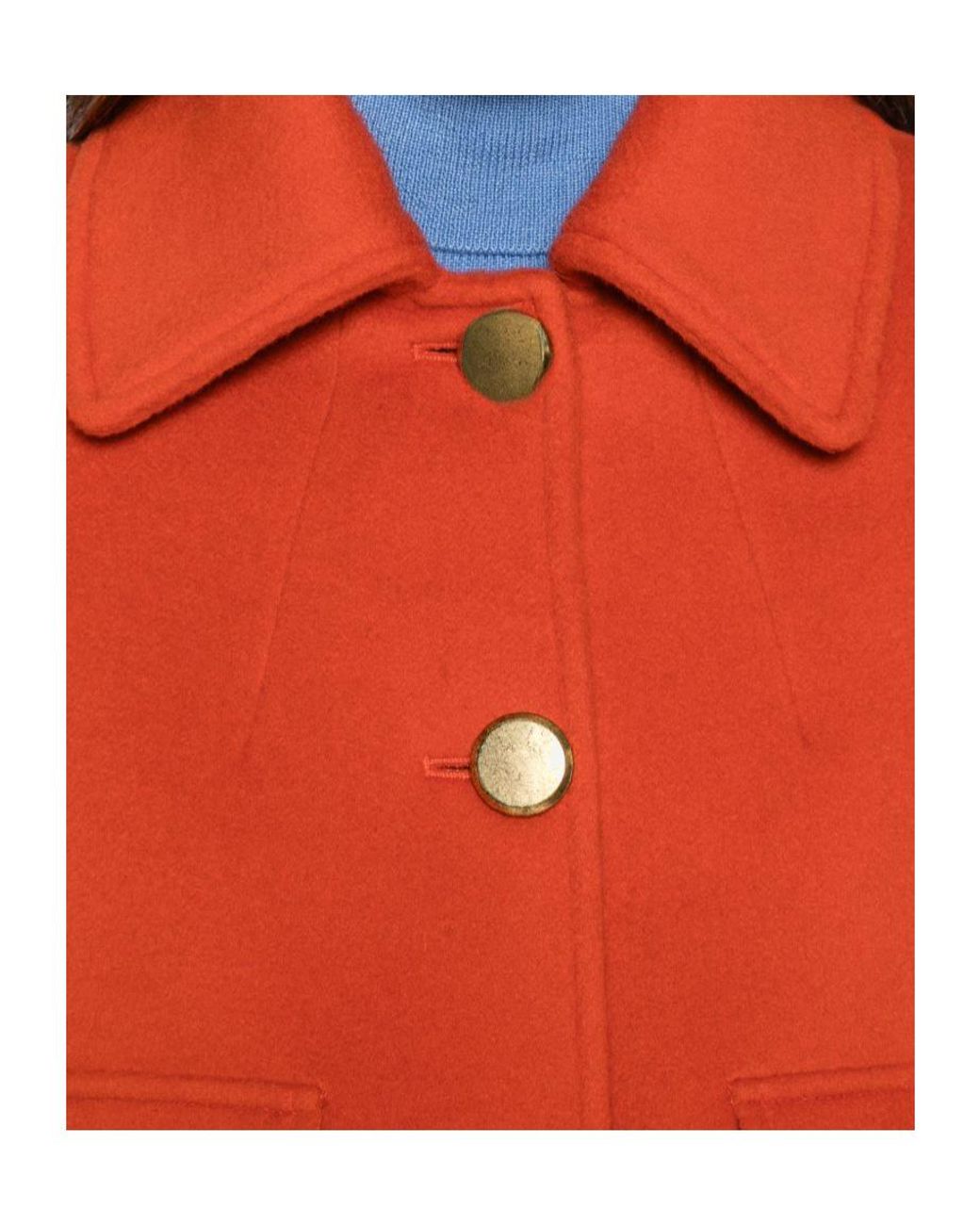 P.A.R.O.S.H. Red Button-Up Cropped Jacket
