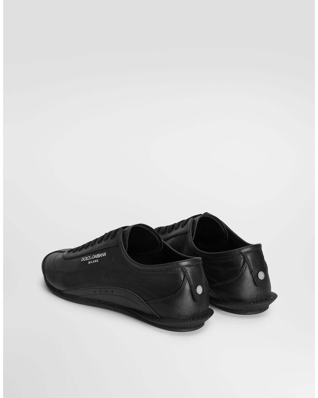 Dolce & Gabbana Black Lipari Logo Printed Sneakers for men
