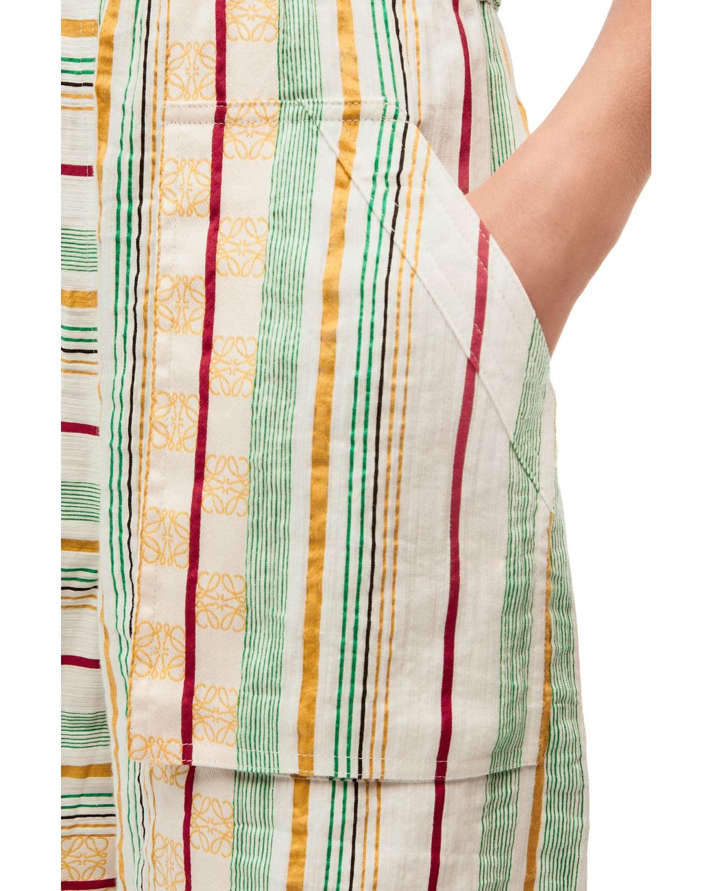 Loewe Green Stripe Workwear Shorts