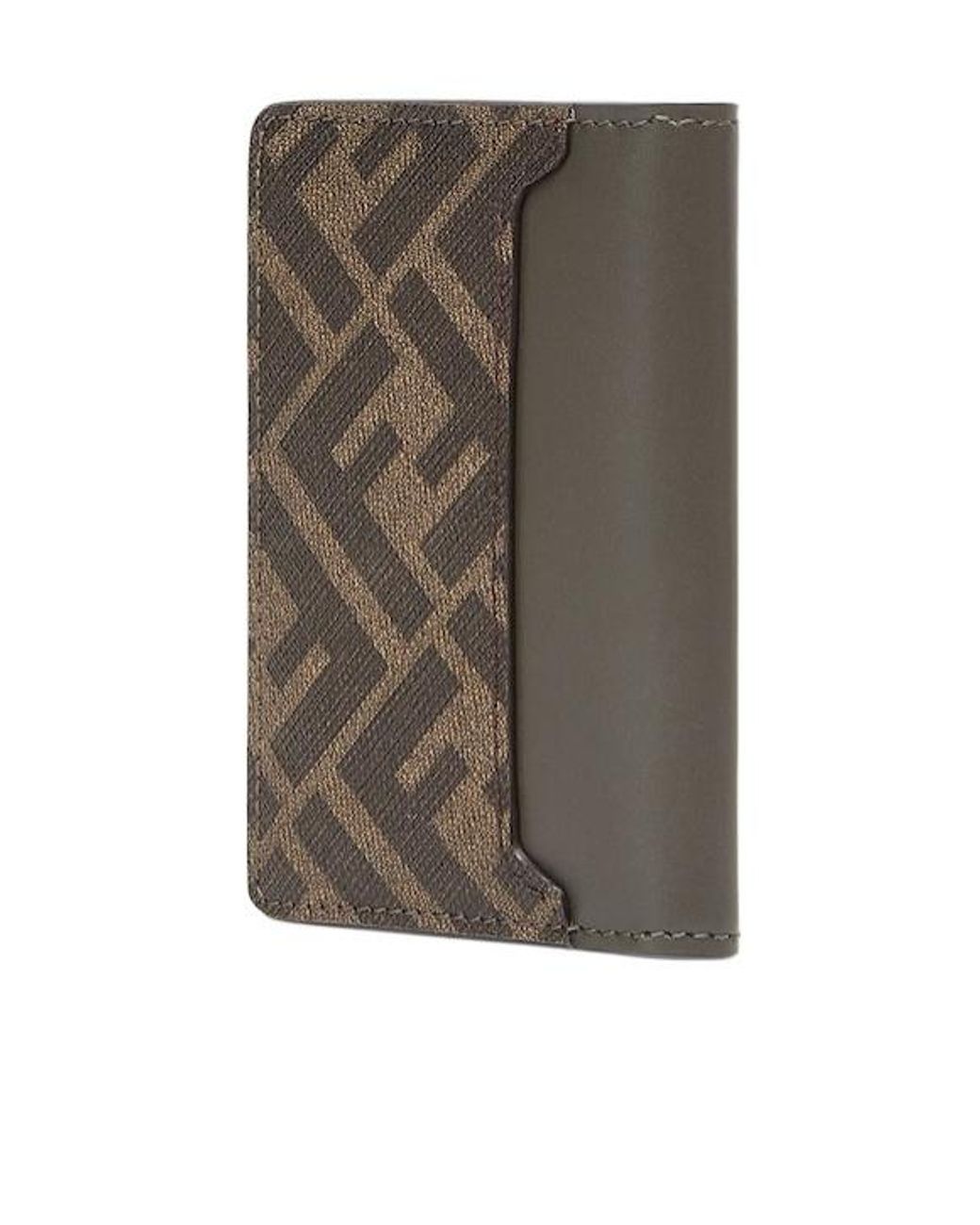 Fendi Gray Ff Squared Card Holder for men