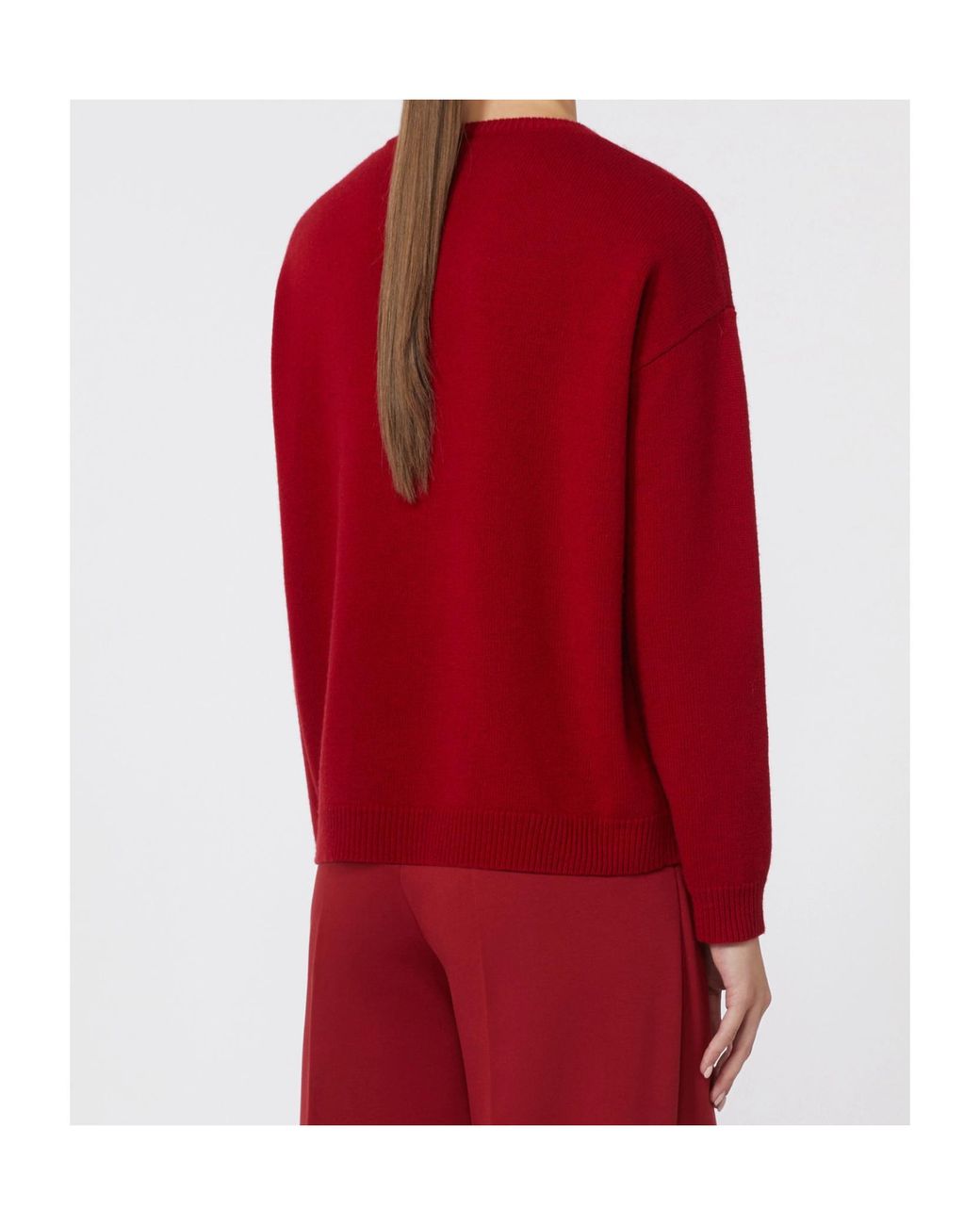 Max Mara Red Mxmterra Oversized Jumper