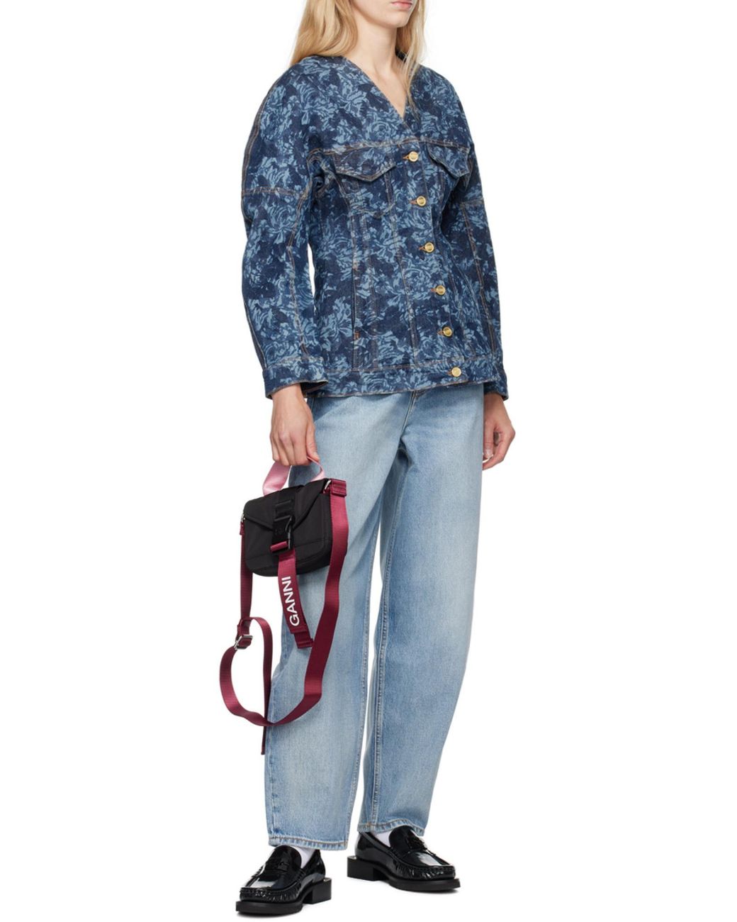 Ganni Blue Wide Leg Jeans