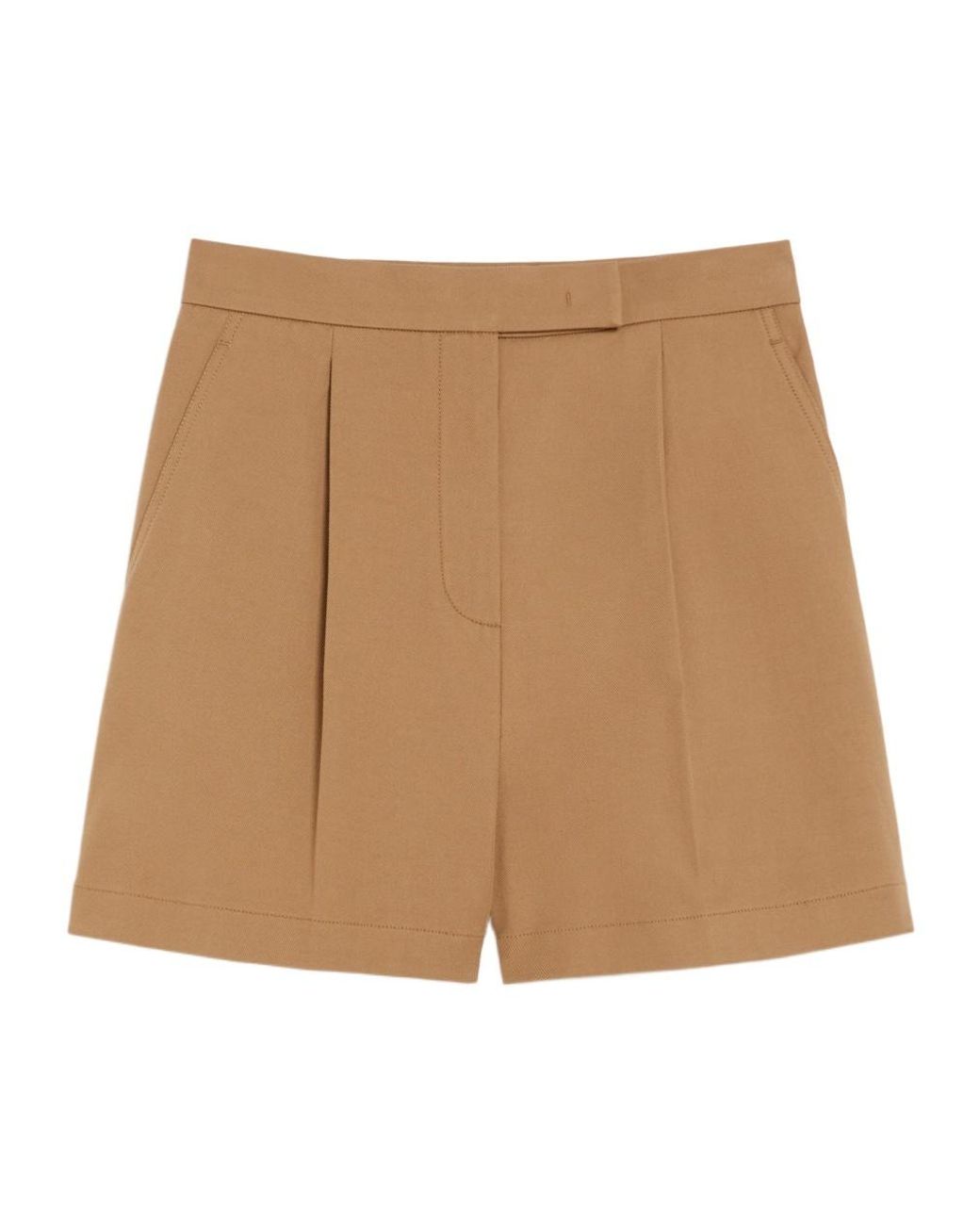 Max Mara Natural Amburgo Pleat Detailed Shorts