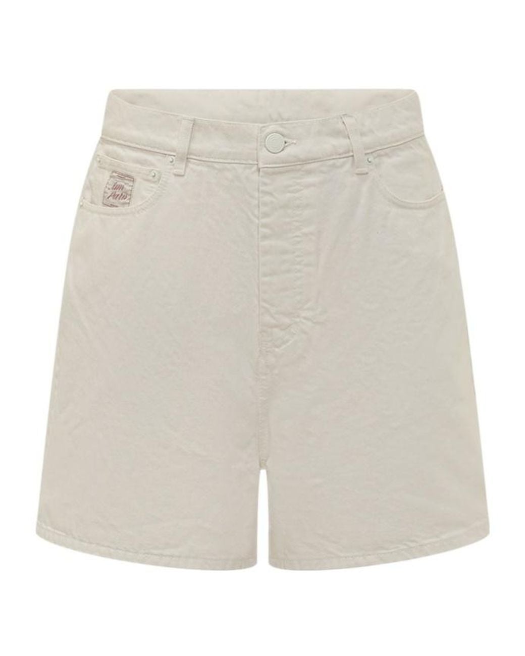 AMI White Ami Relaxed Denim Shorts for men