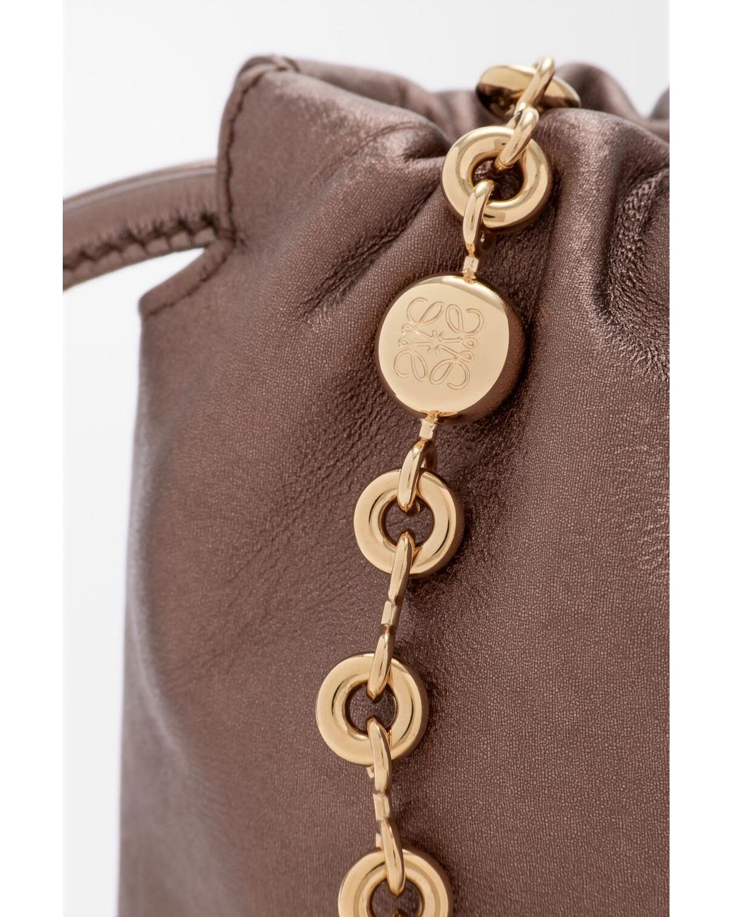 Loewe Brown Mini Flamenco Clutch Bag