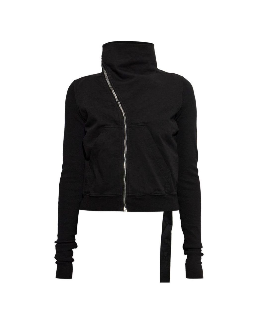 Rick Owens Black Long-Sleeved Zip-Up Jacket
