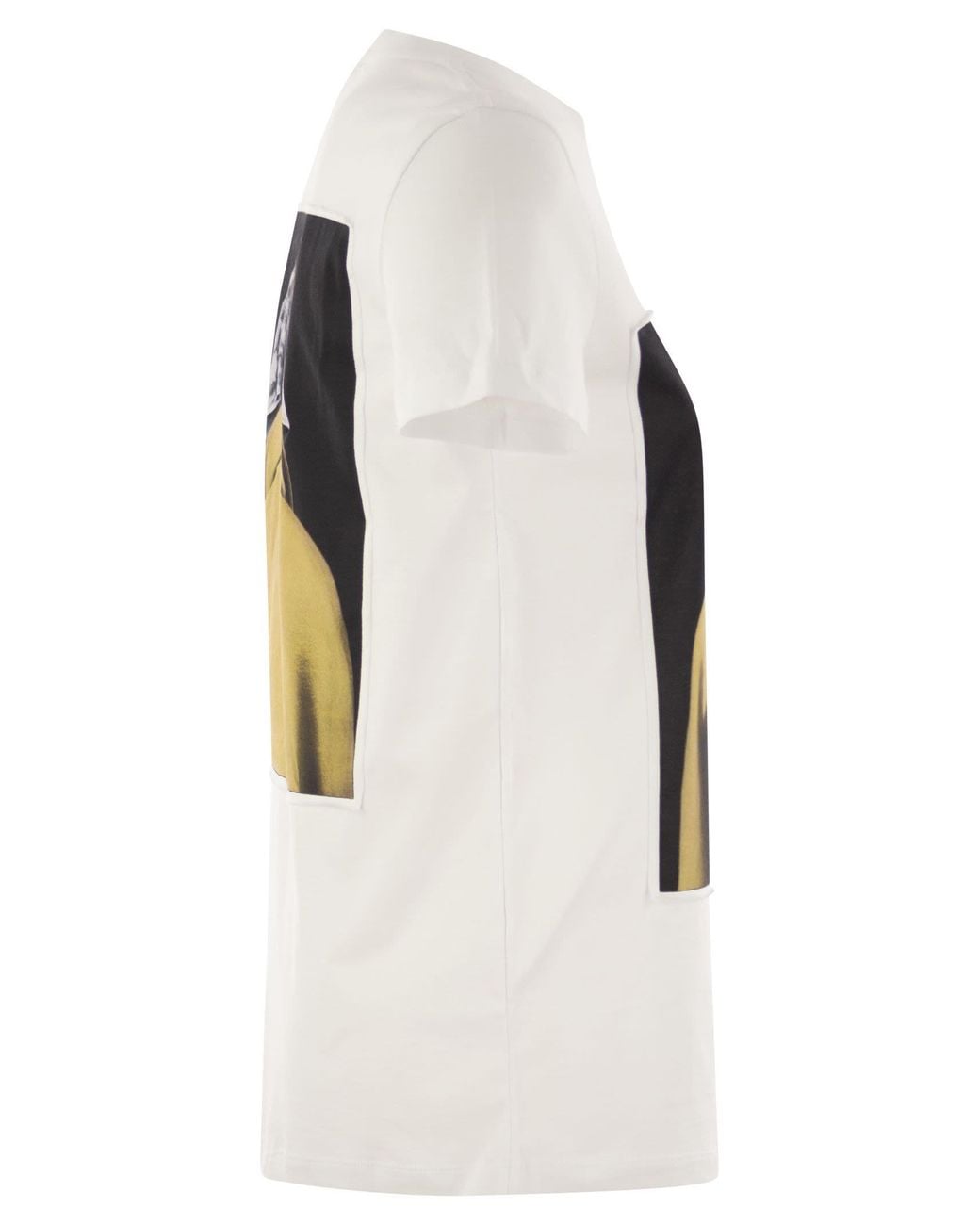 Max Mara White Cipria Graphic Printed Crewneck T-Shirt