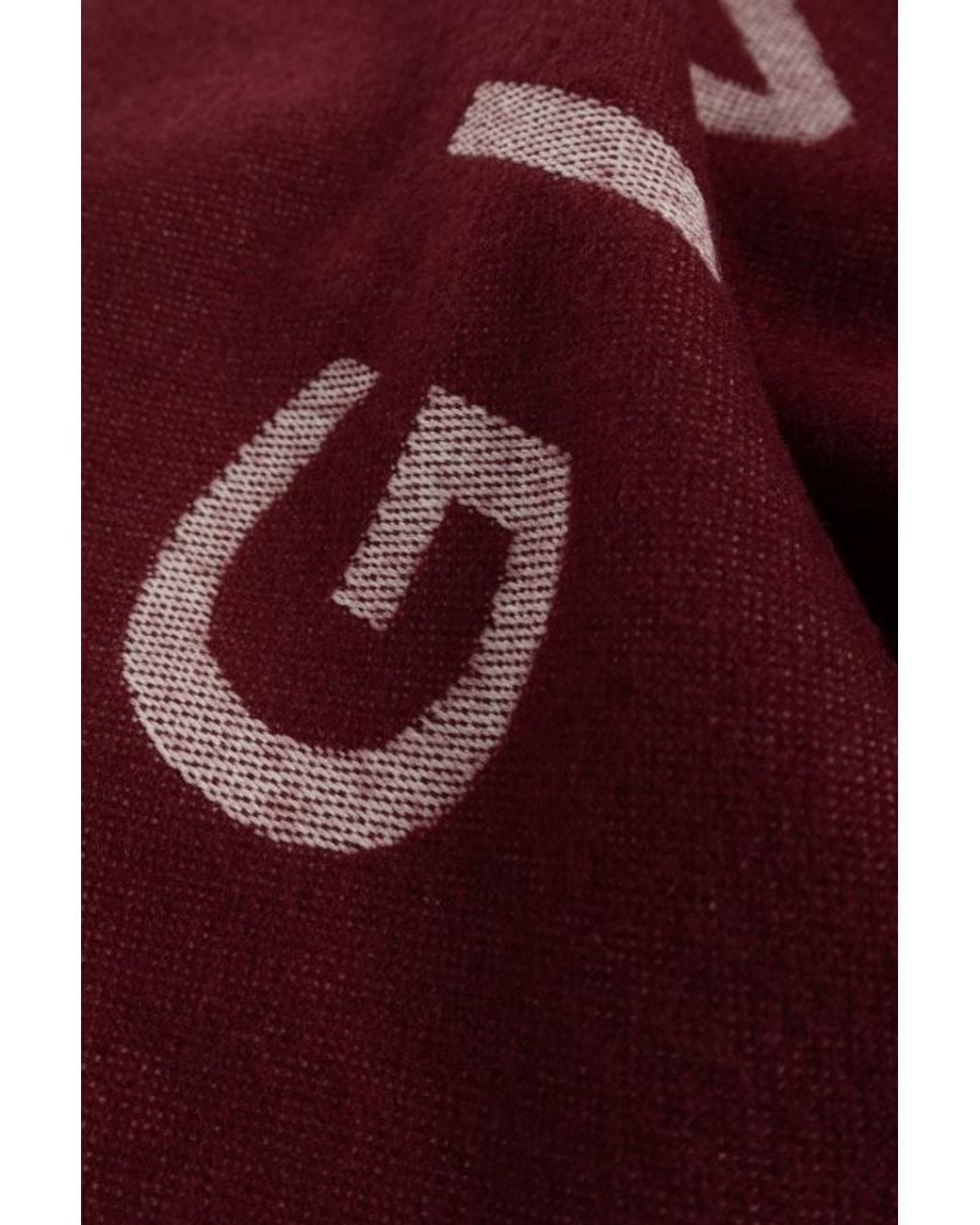 Givenchy Red Logo Fringe Scarf
