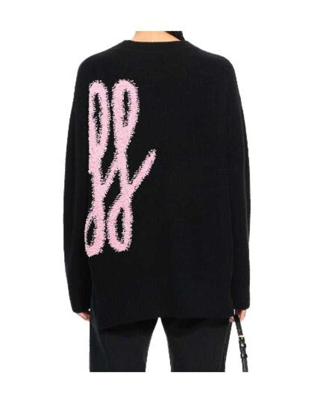 Off-White c/o Virgil Abloh Black Shared Fuzzy Knit Crewneck Jumper