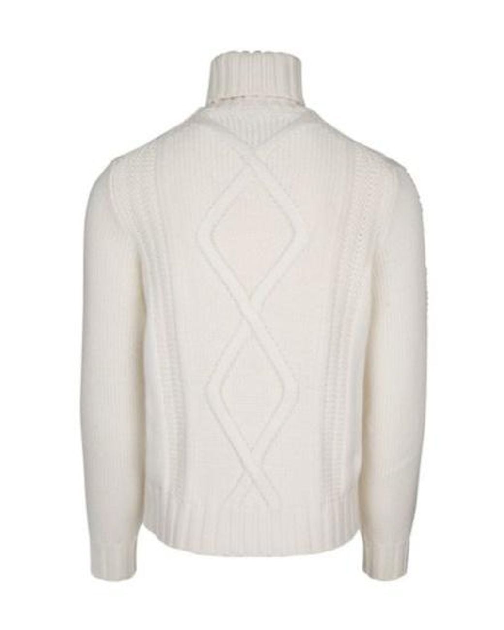 Brunello Cucinelli White Roll-Neck Knitted Jumper for men