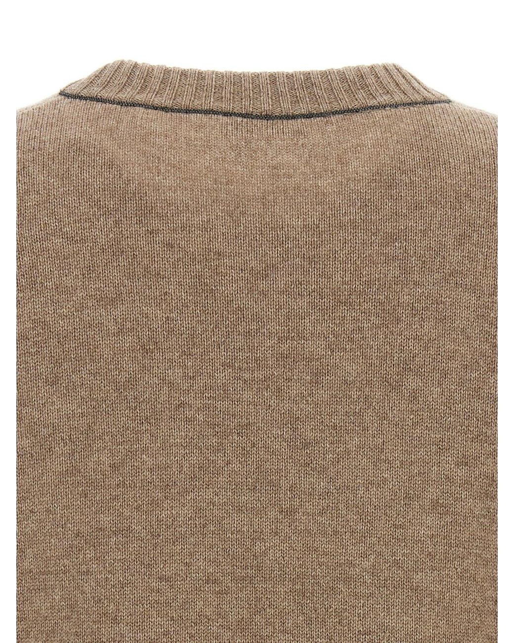 Brunello Cucinelli Natural Crewneck Knitted Jumper