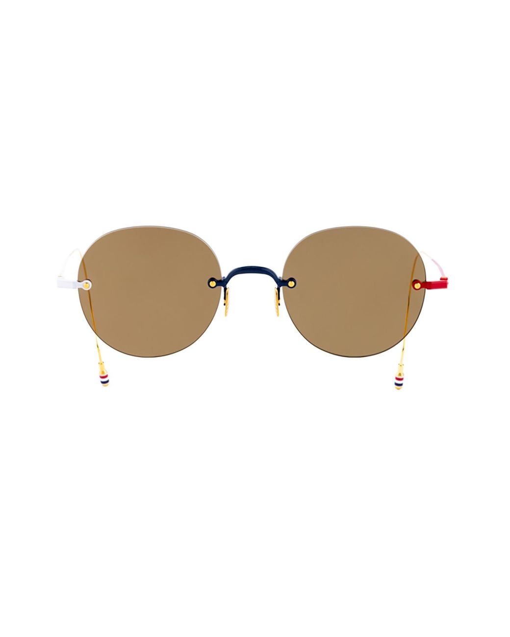 Thom Browne Natural Eyewear Round Frame Sunglasses