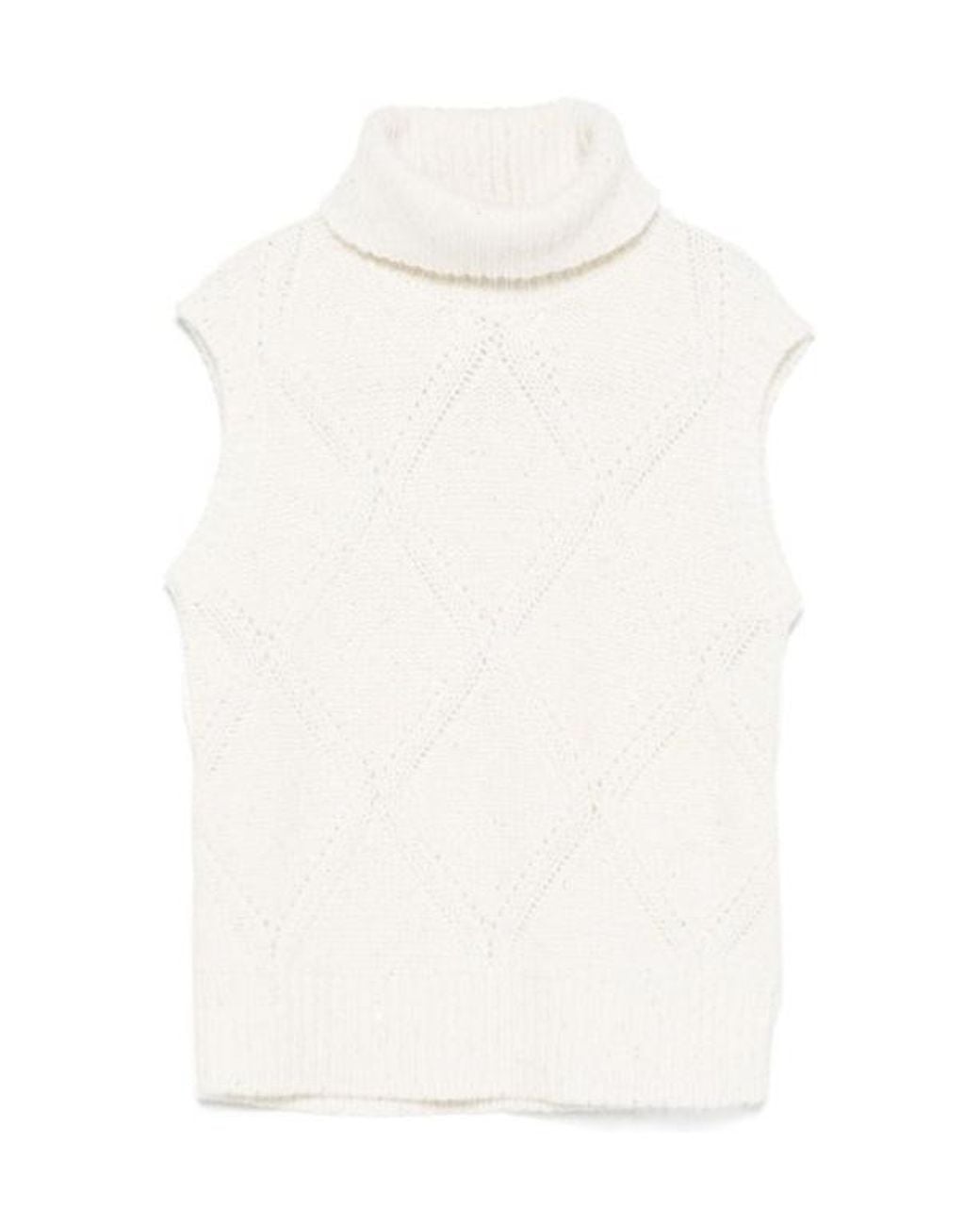 Fabiana Filippi White Sleeveless Sweater