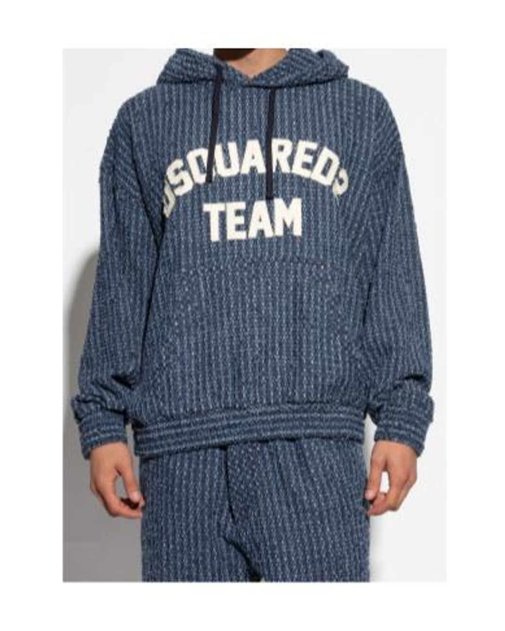 DSquared² Blue Logo-Patch Hoodie for men