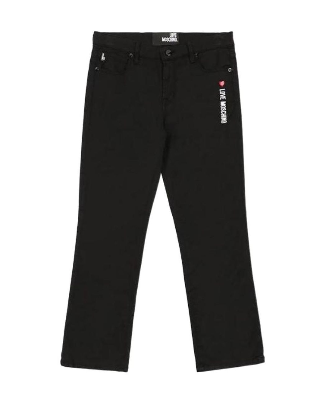 Moschino Black Mid-Rise Cropped Denim Pants