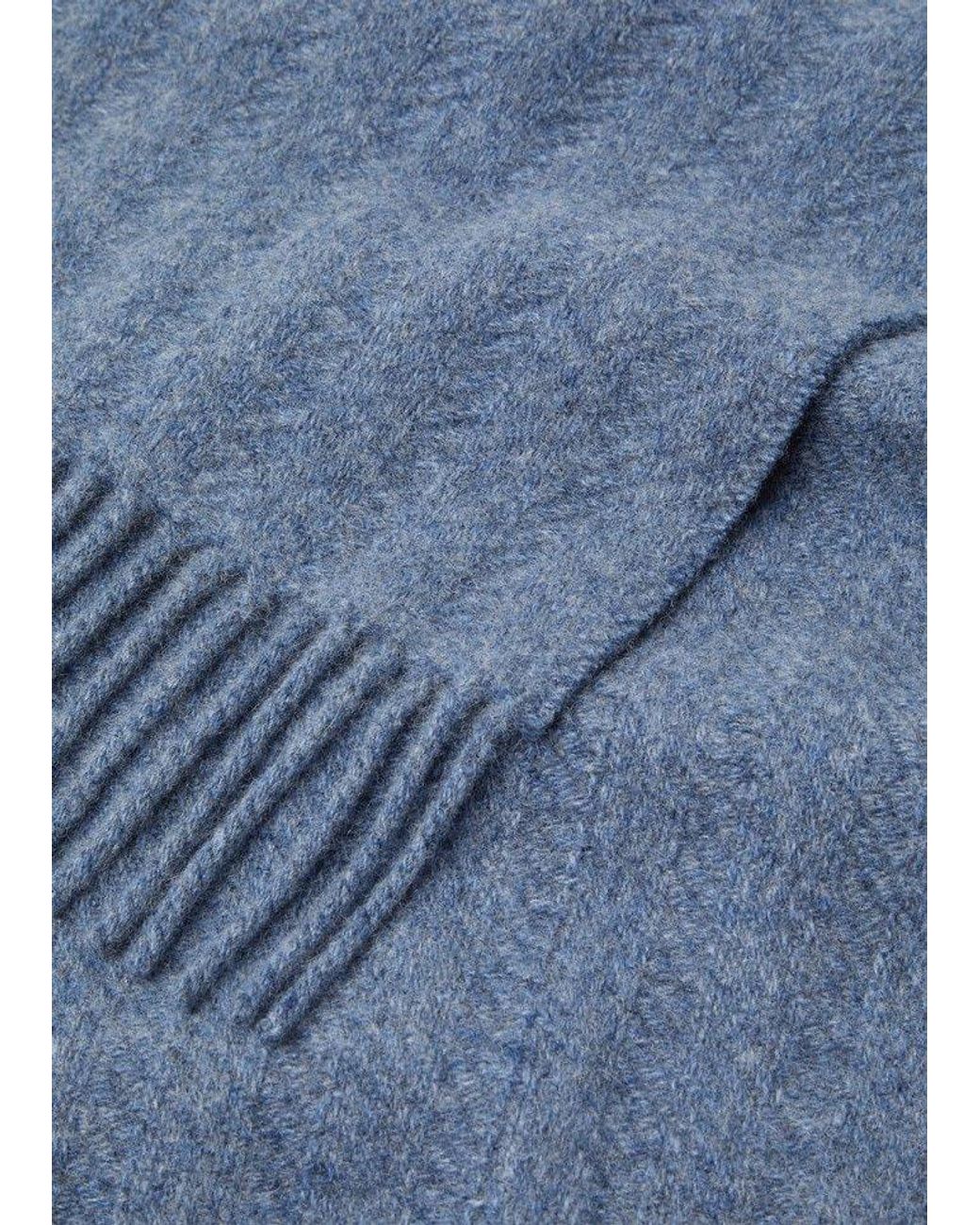 Loro Piana Blue Barre Stripe Scarf for men