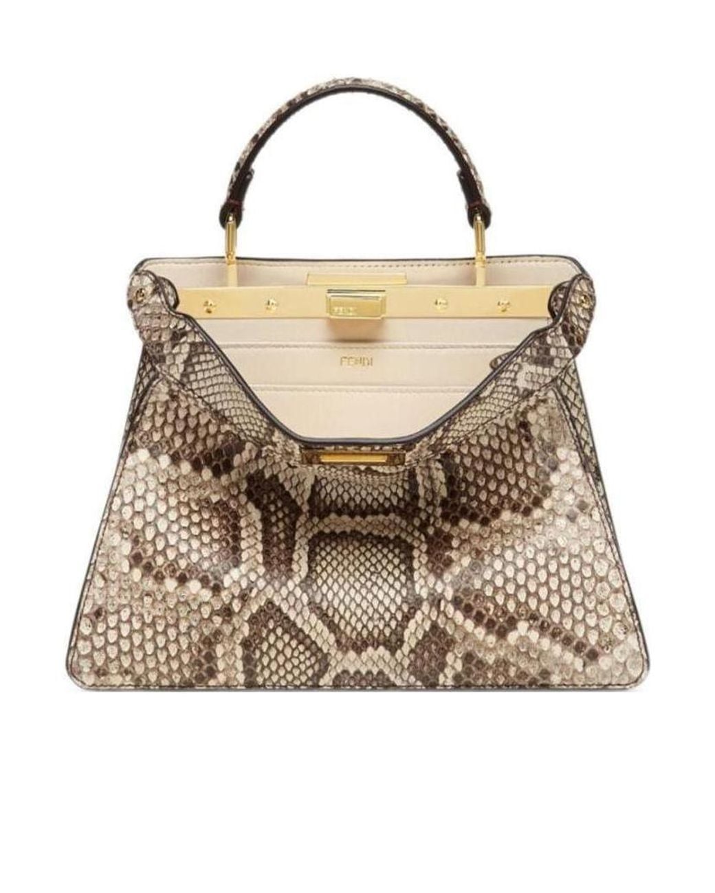 Fendi Brown Natural Python Leather Bag