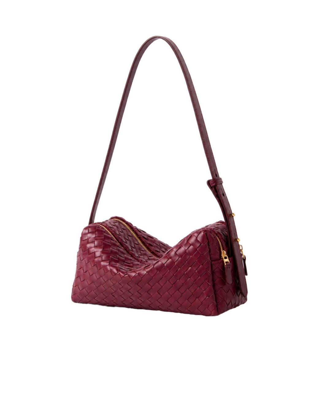 Elleme Purple Trousse Woven Leather Burgundy