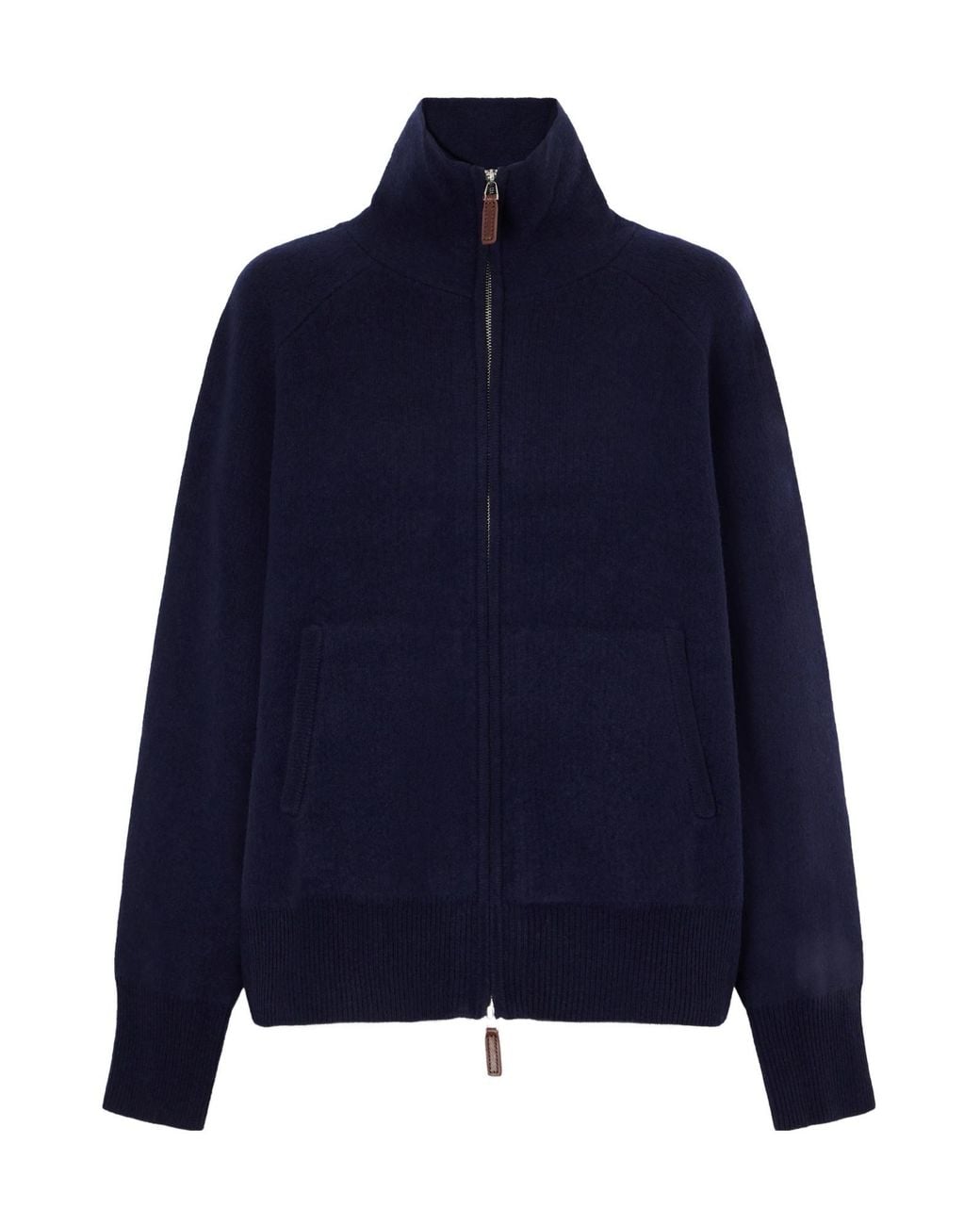 Guest In Residence Blue Rib-Trimmed Felted Jacket