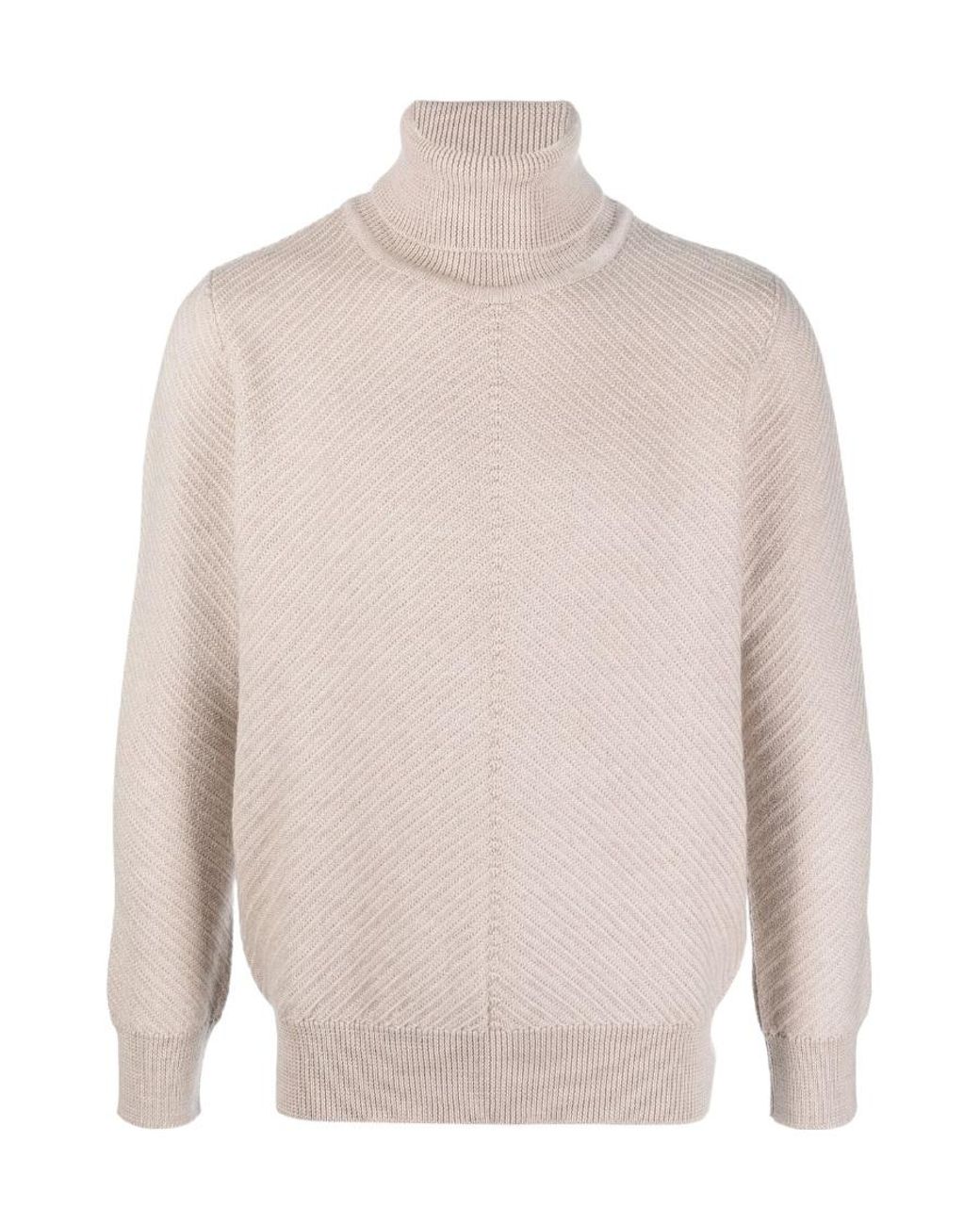 Lardini White Turtleneck Long-Sleeved Knit Jumper for men
