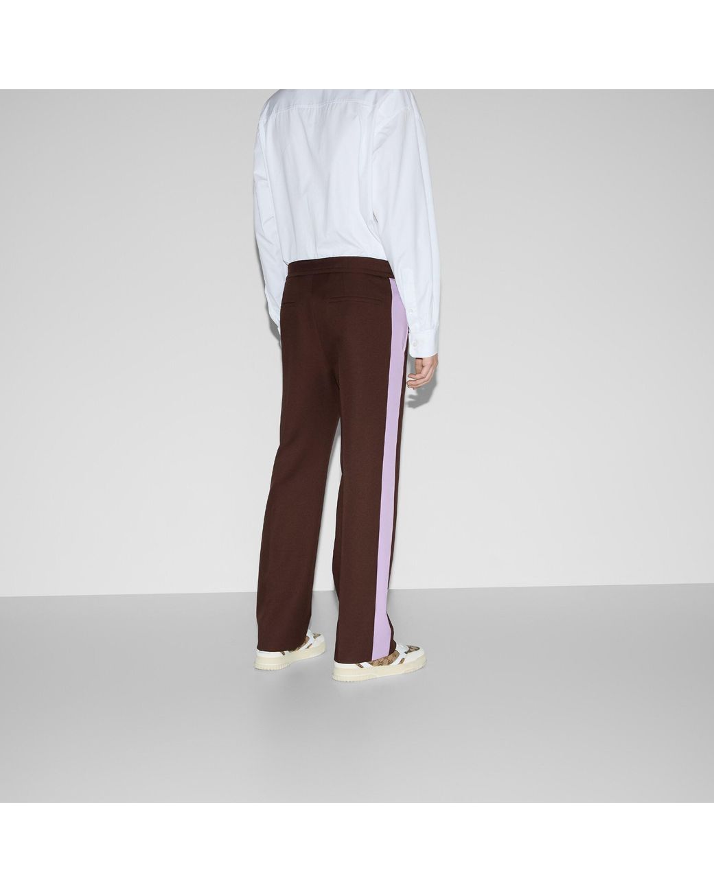 Gucci Brown Stripe Detailed Pants for men