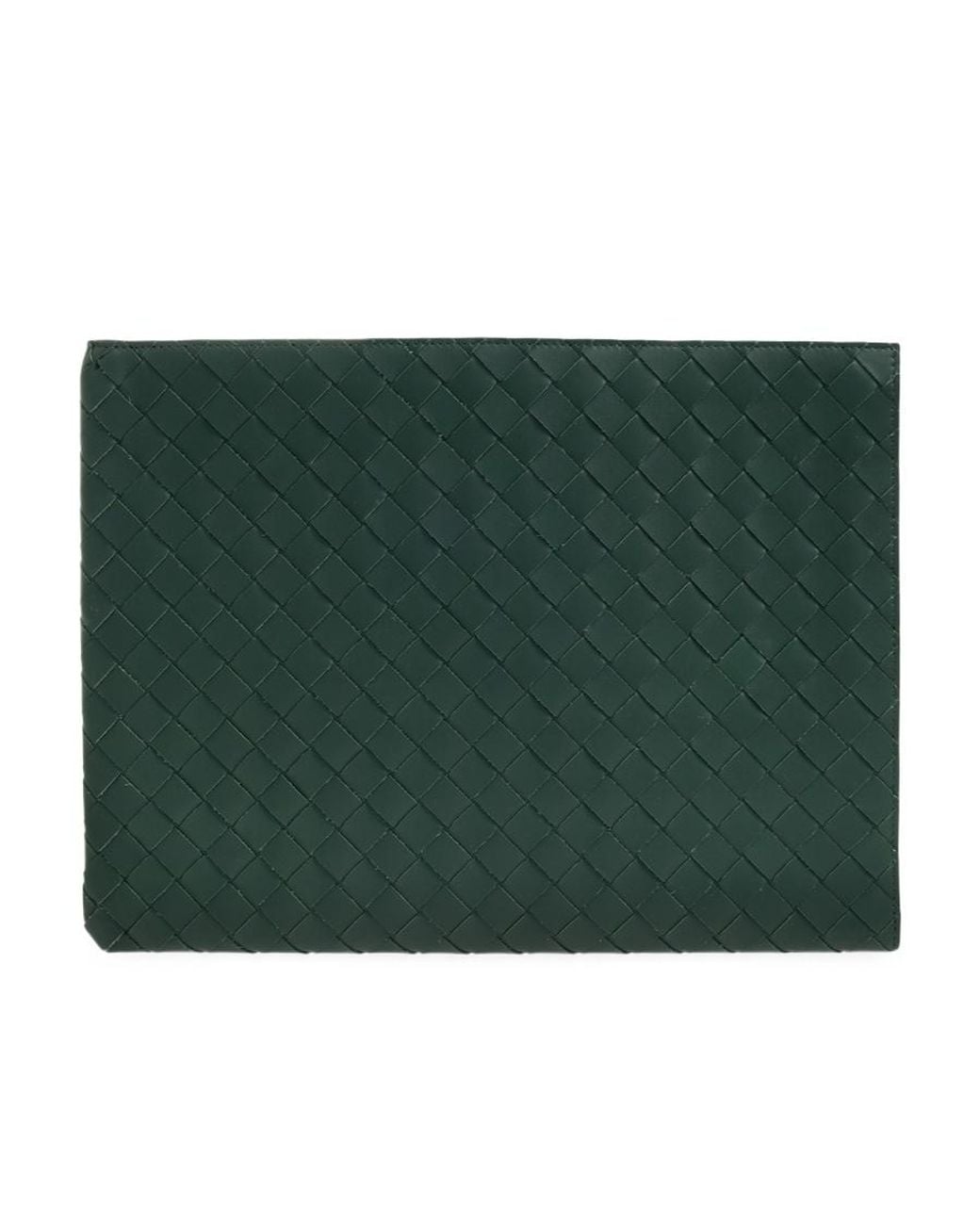 Bottega Veneta Green Intreciato Semi-Zipper Clutch for men