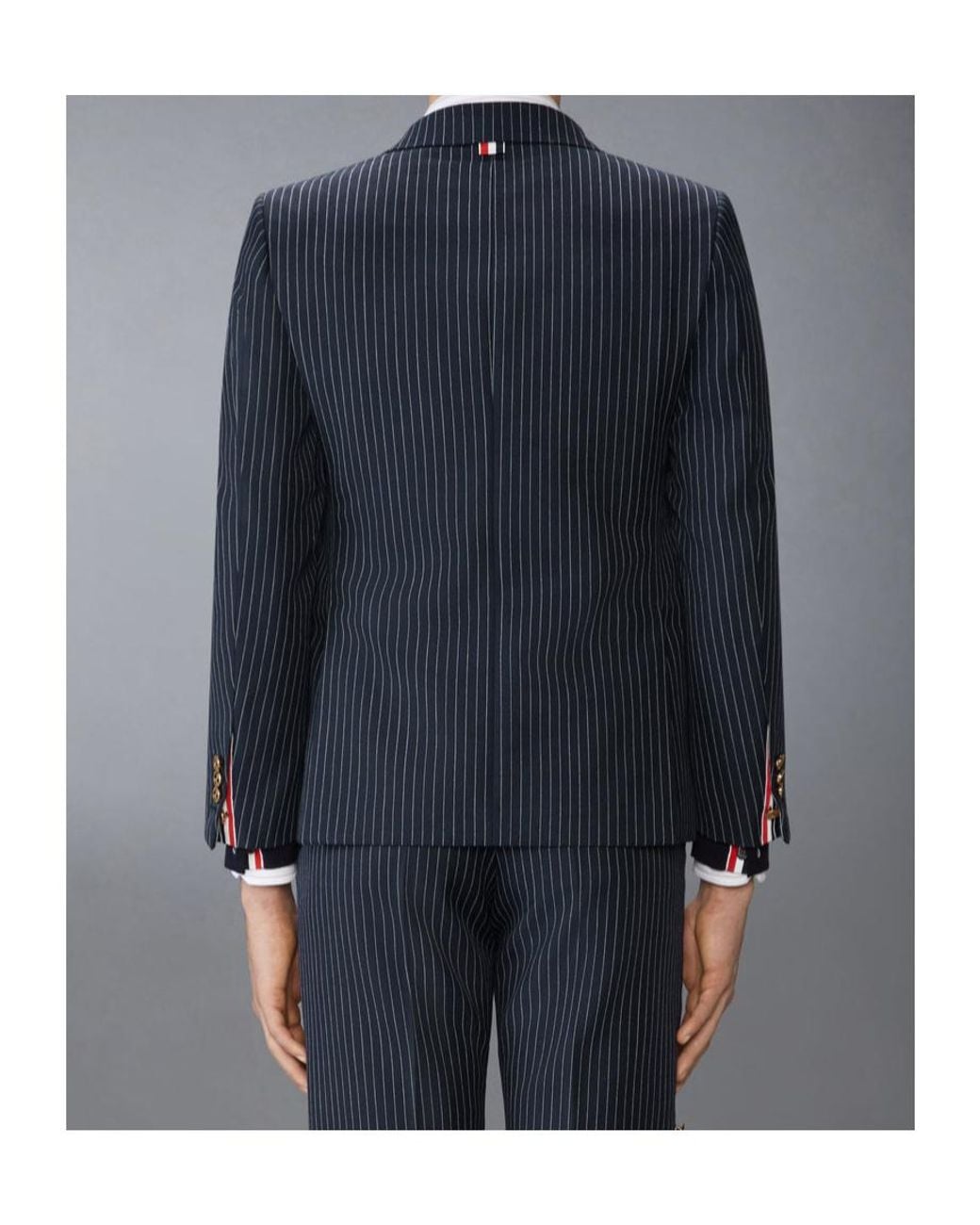 Thom Browne Blue Pinstripe Wool Blazer for men