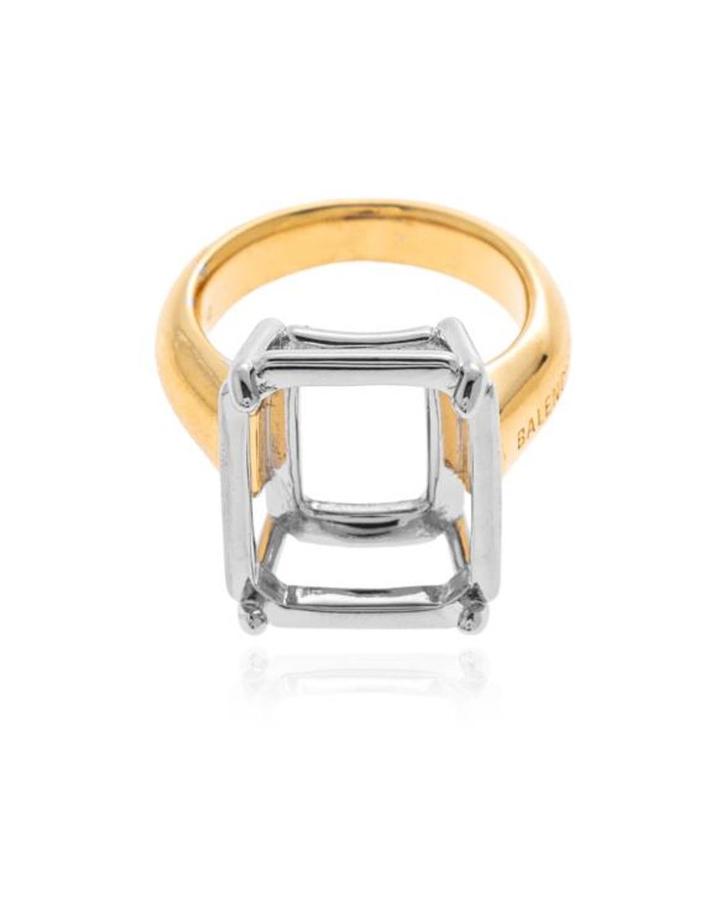 Balenciaga Metallic Frame Oval Ring