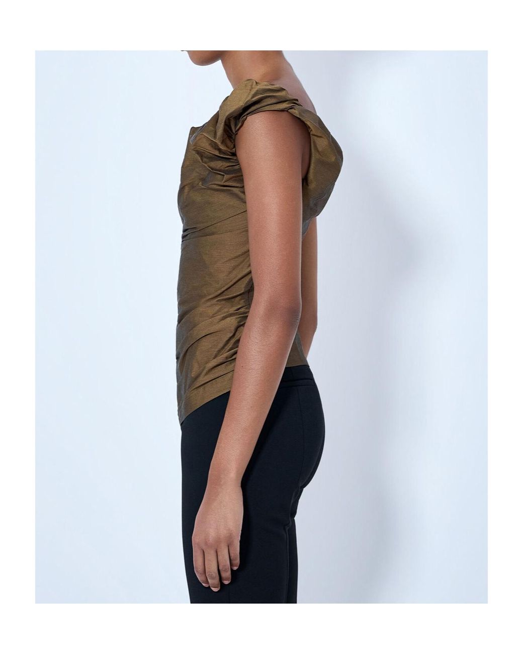 Vivienne Westwood Brown Ginnie Ruched Off-Shoulder Top