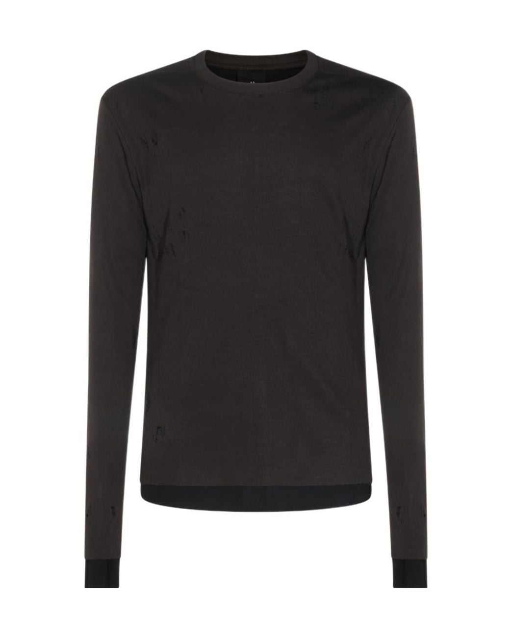 Thom Krom Black Distressed Long-Sleeve T-Shirt for men