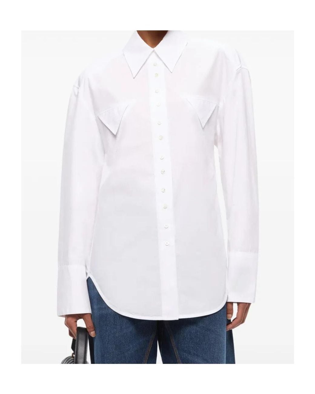 Pinko White Slim-Fit Shirt With Drawstring