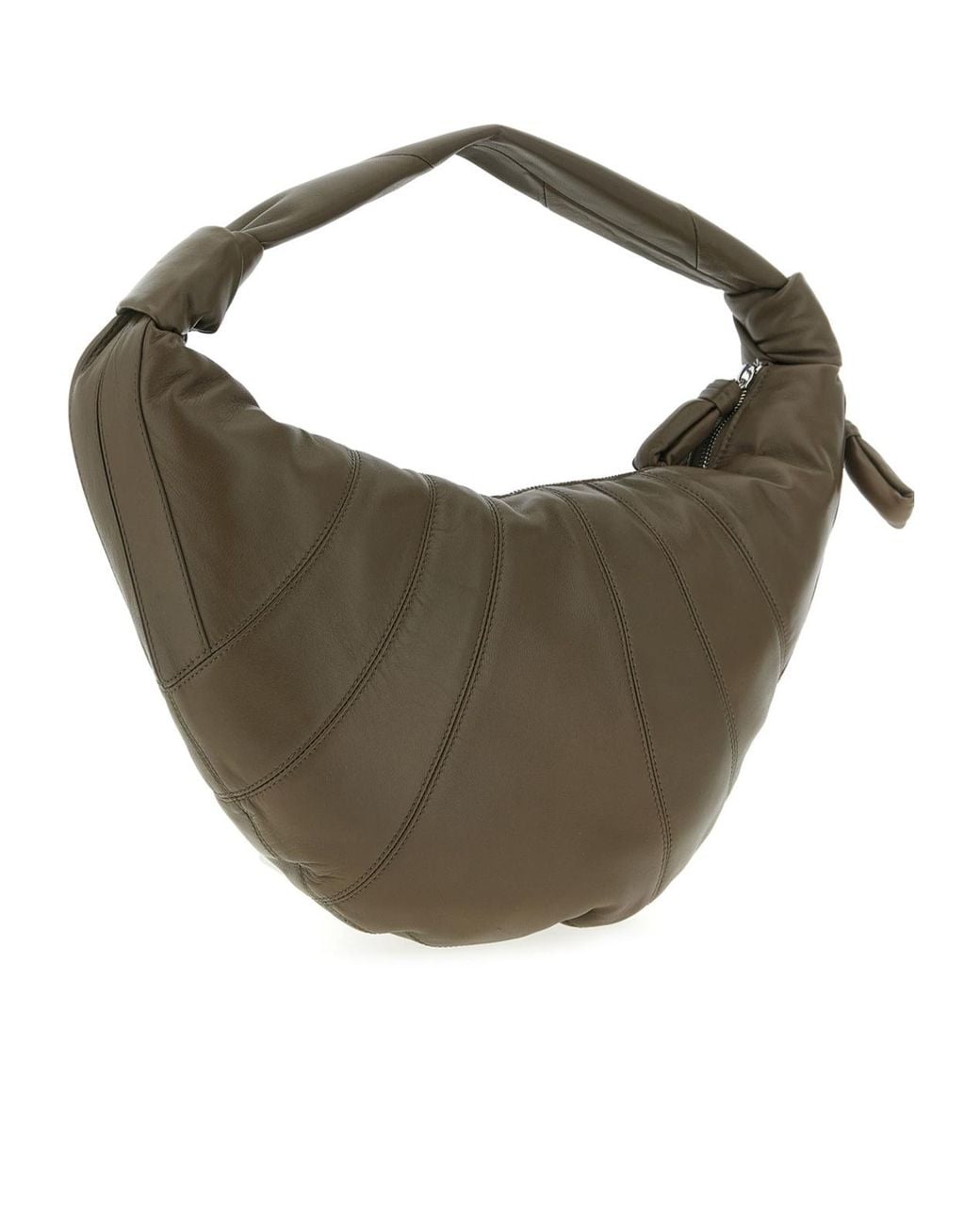 Lemaire Brown Fortune Croissant Zipped Shoulder Bag