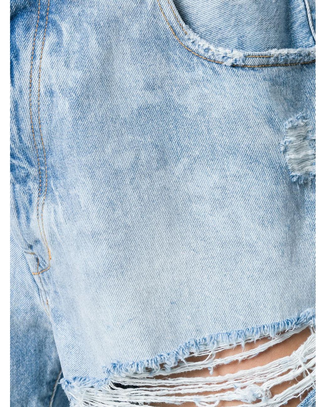 Unravel Project Blue Imitation Old Denim Shorts