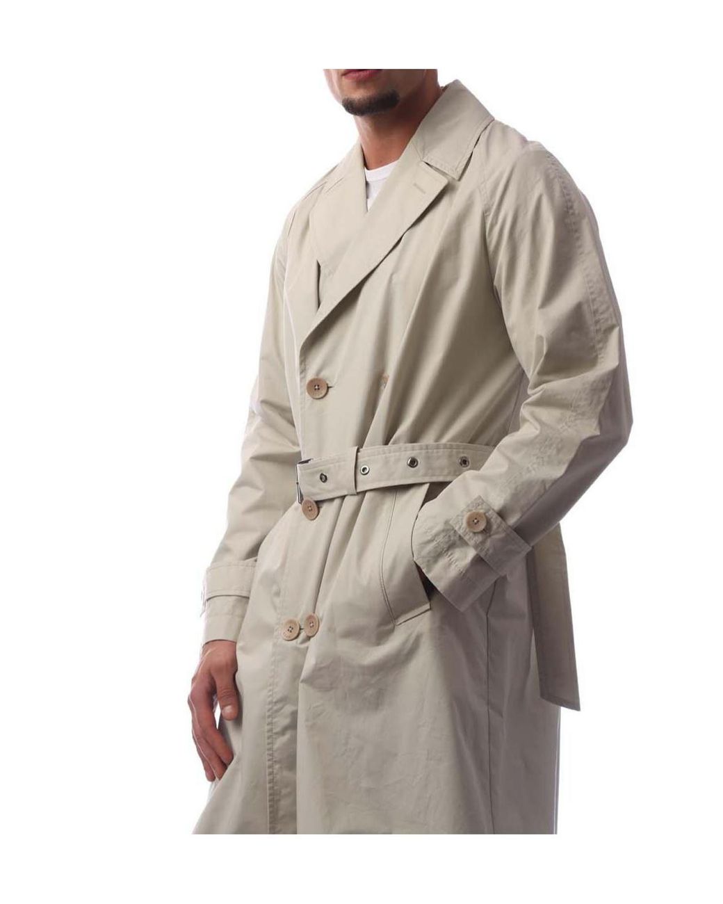 Boss Gray Minimalist Trench Coat for men