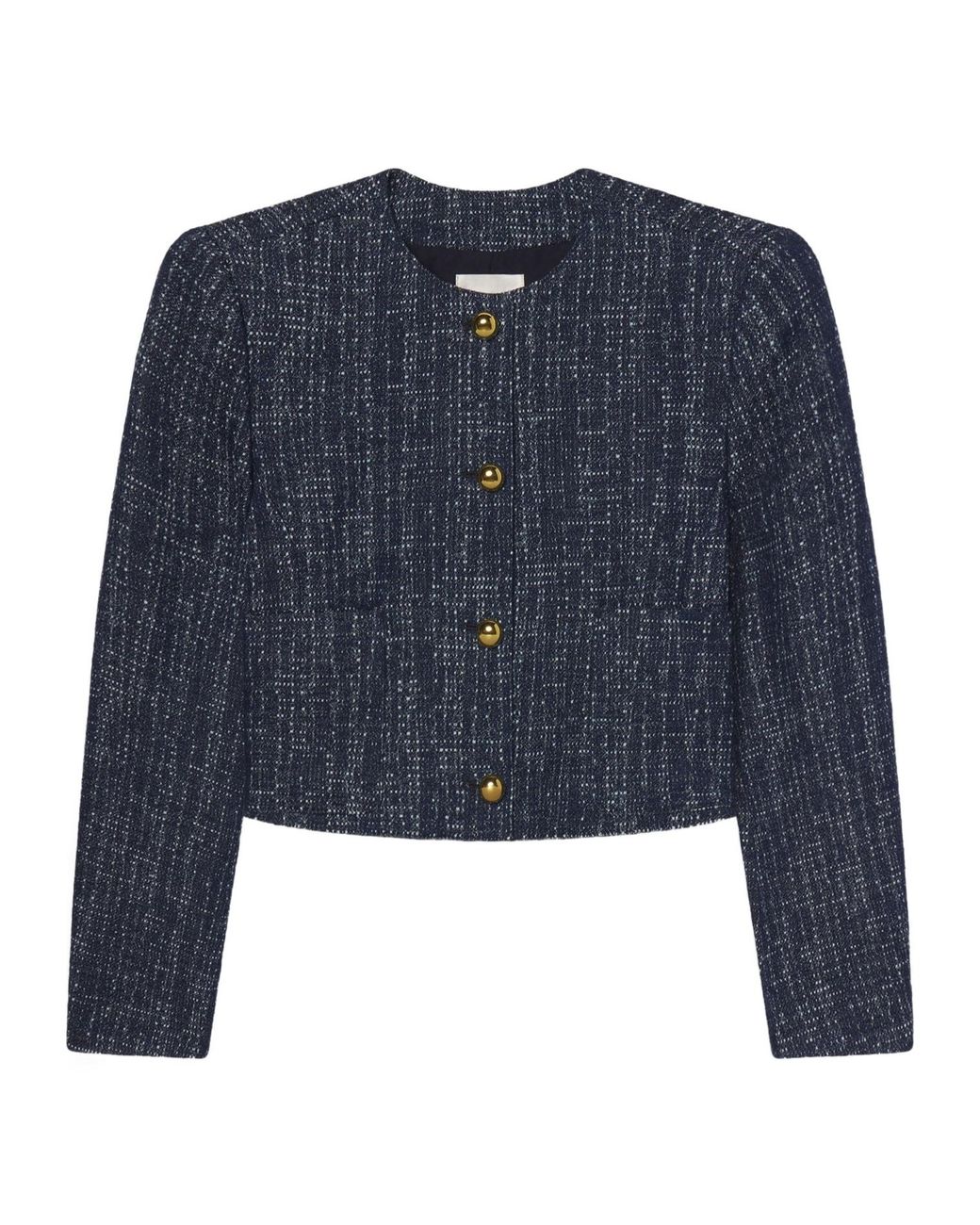 FRAME Blue The Tweed Button-Up Jacket