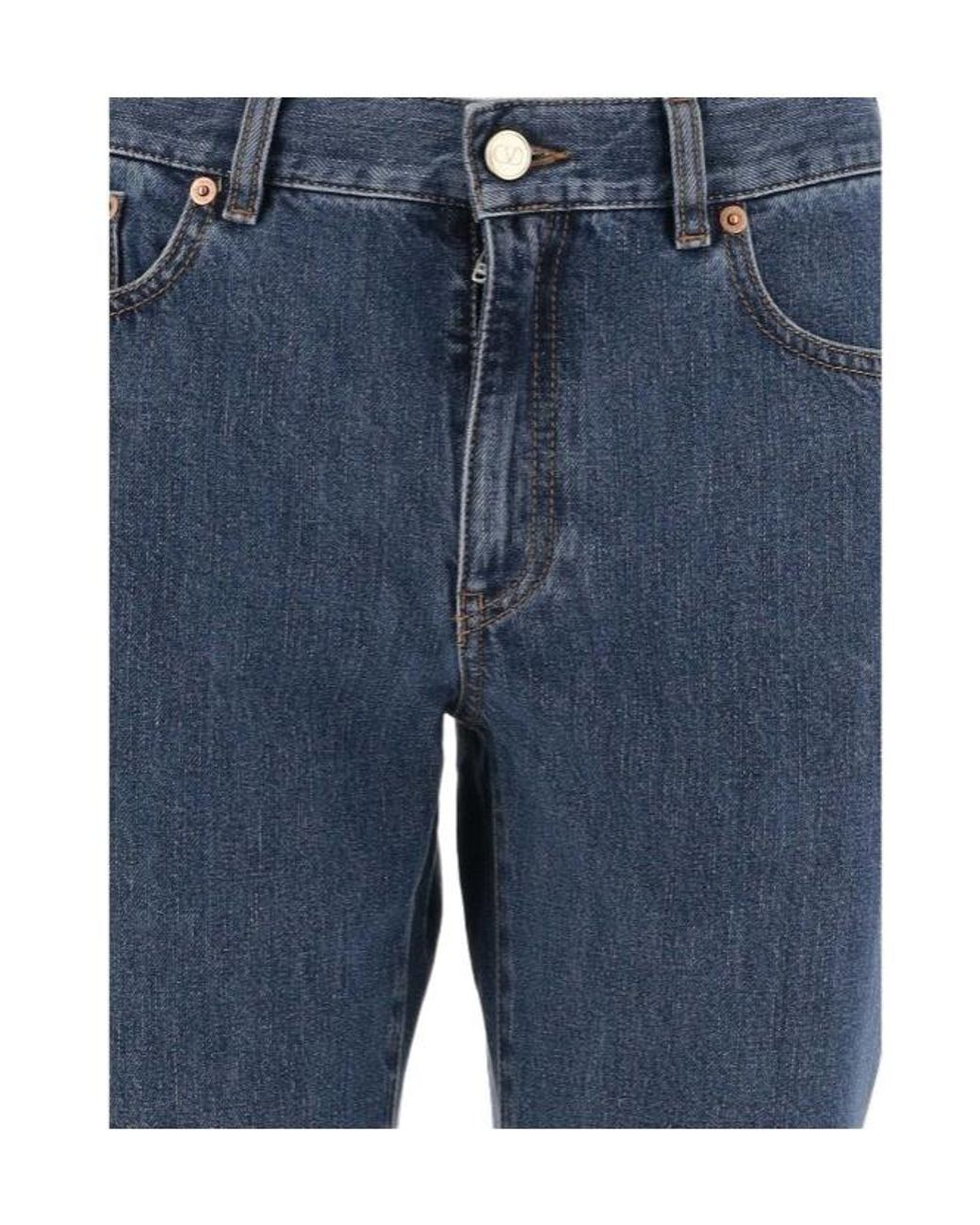 Valentino Blue Belt Ring Denim Trousers