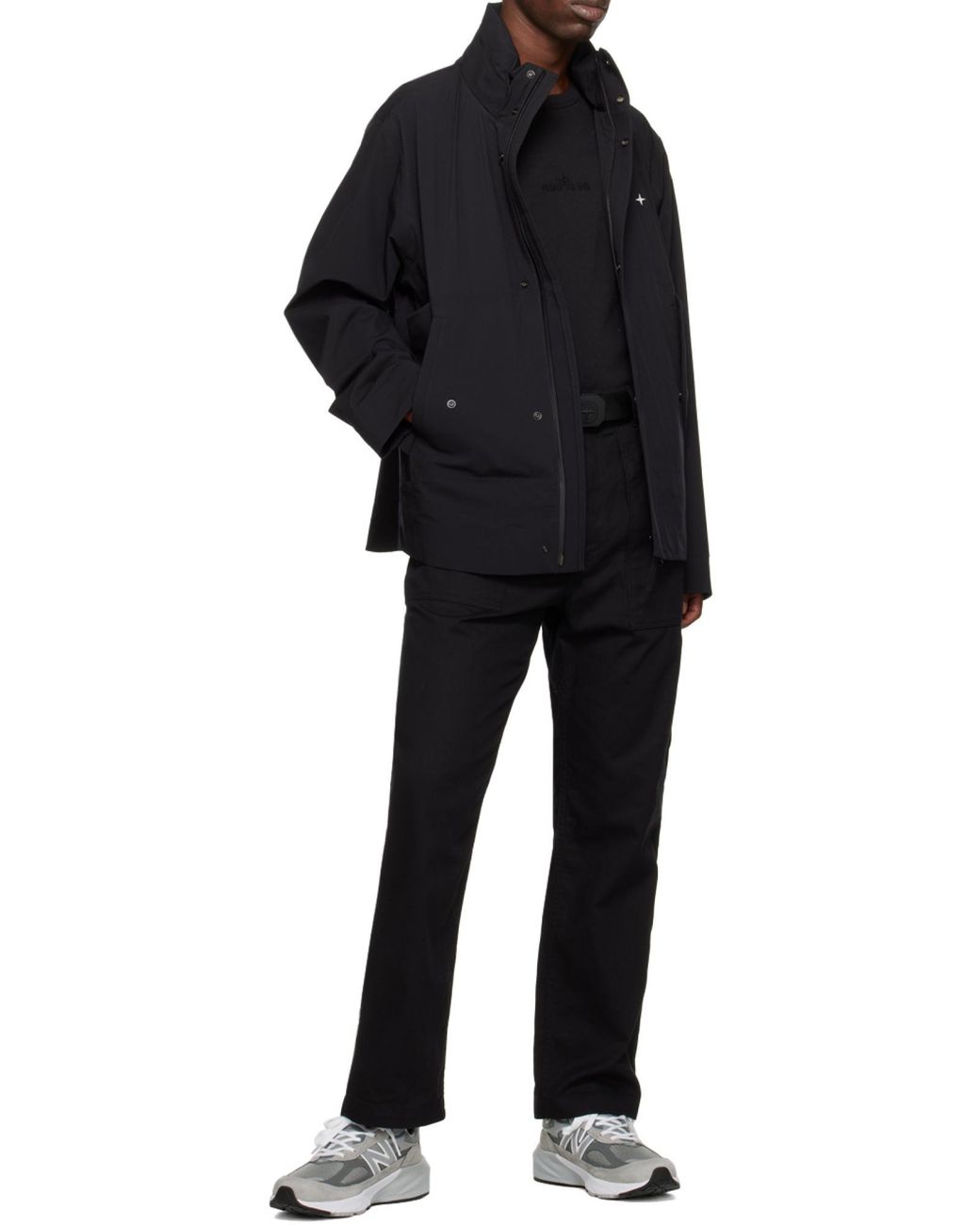 Stone Island Black High-Neck Zip-Up Jacket for men